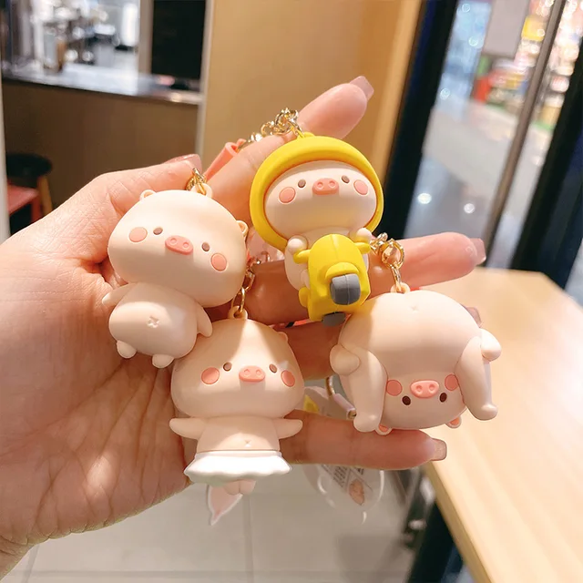 Netflix Fun Little Frog Piggy Stacking Keychain Men and Women Doll Car Key  Chain Pendant Jewelry Backpack Charm Gift Wholesale