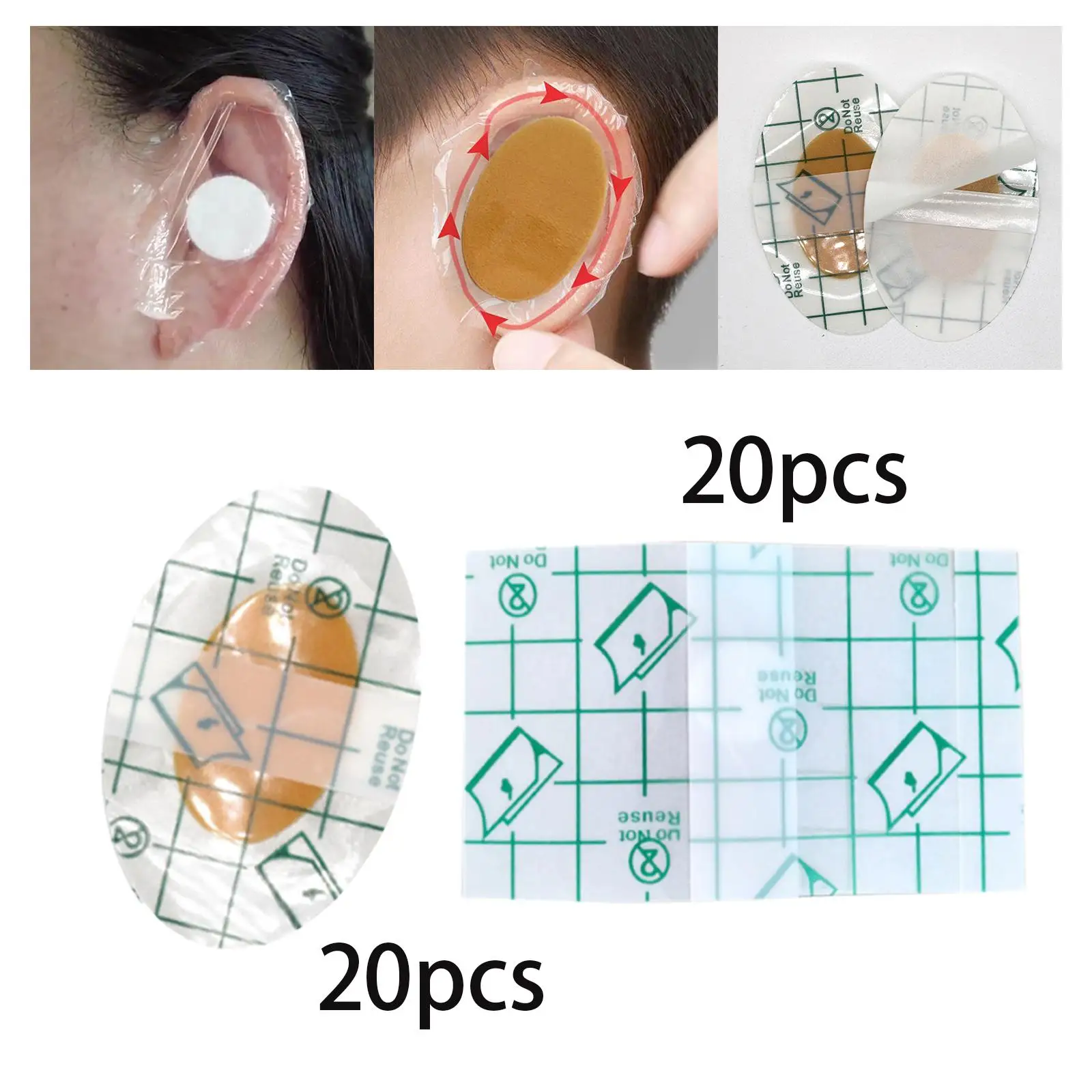 20Pcs Baby Waterproof Ear Covers Soft Professional Design Breathable Ear