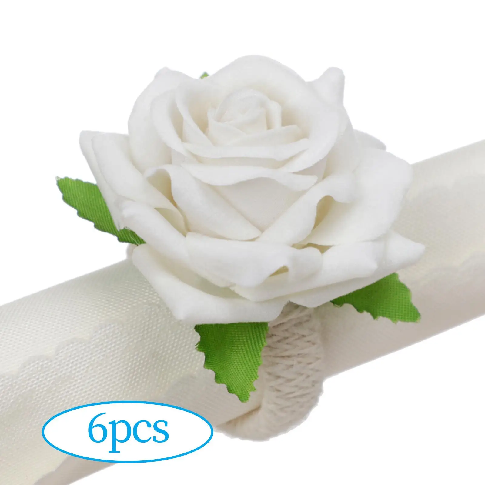 Handmade Rose Flowers Napkin Rings Napkin Holder Serviette Buckles Holder for Hotel Kitchen Wedding Party Decor