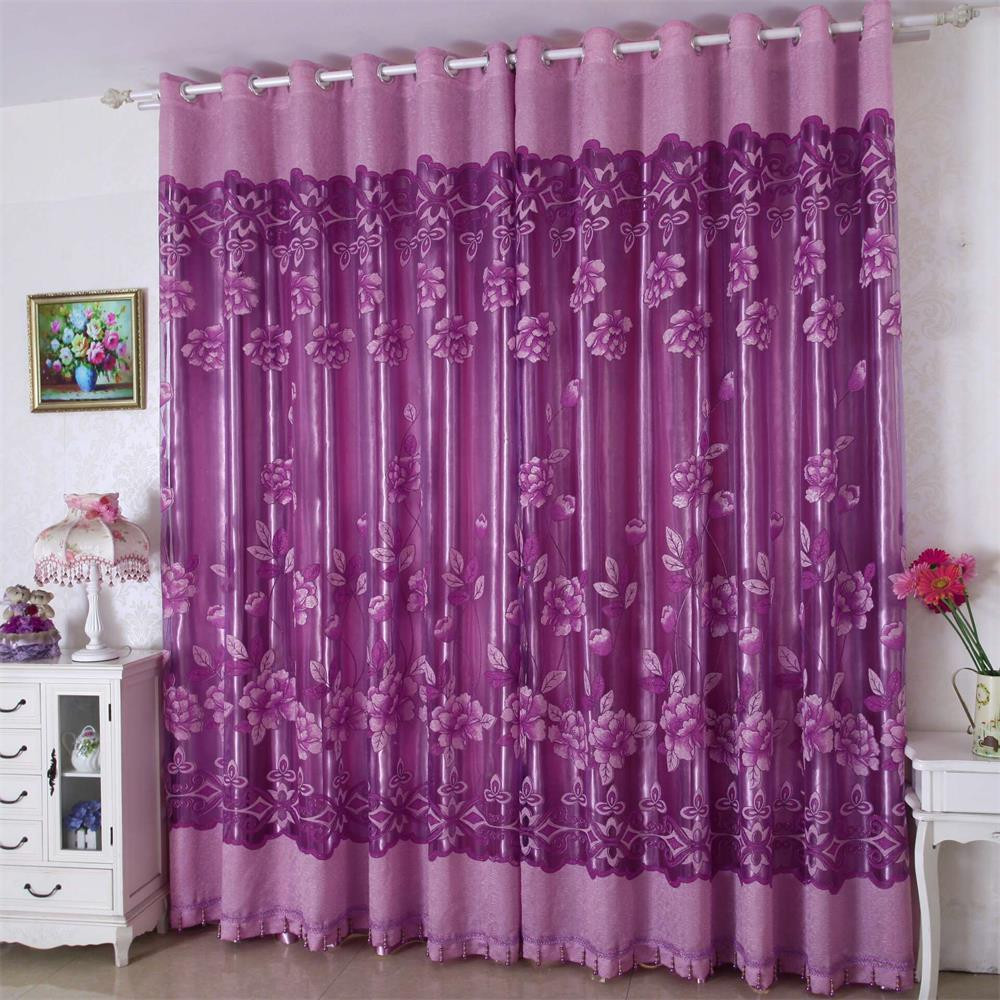 Title 5, Leaves Sheer Curtain Tulle Window Voile Drape ...