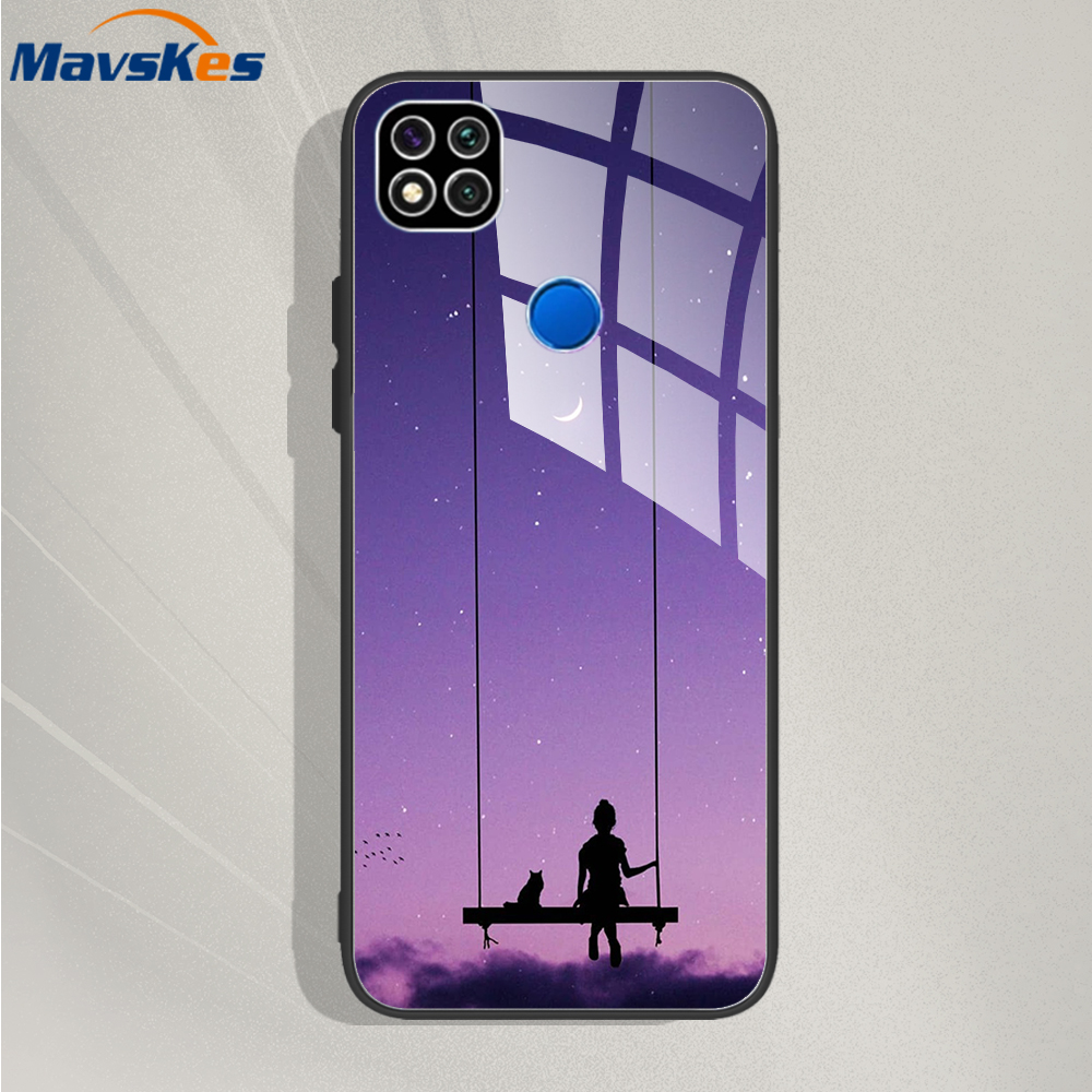 Tempered Glass Phone Case For Xiaomi Redmi 9C Silicone Bumper Back Cover For XIaomi Redmi 9C 10 9 C 10C Redmi9C NFC Case Fundas