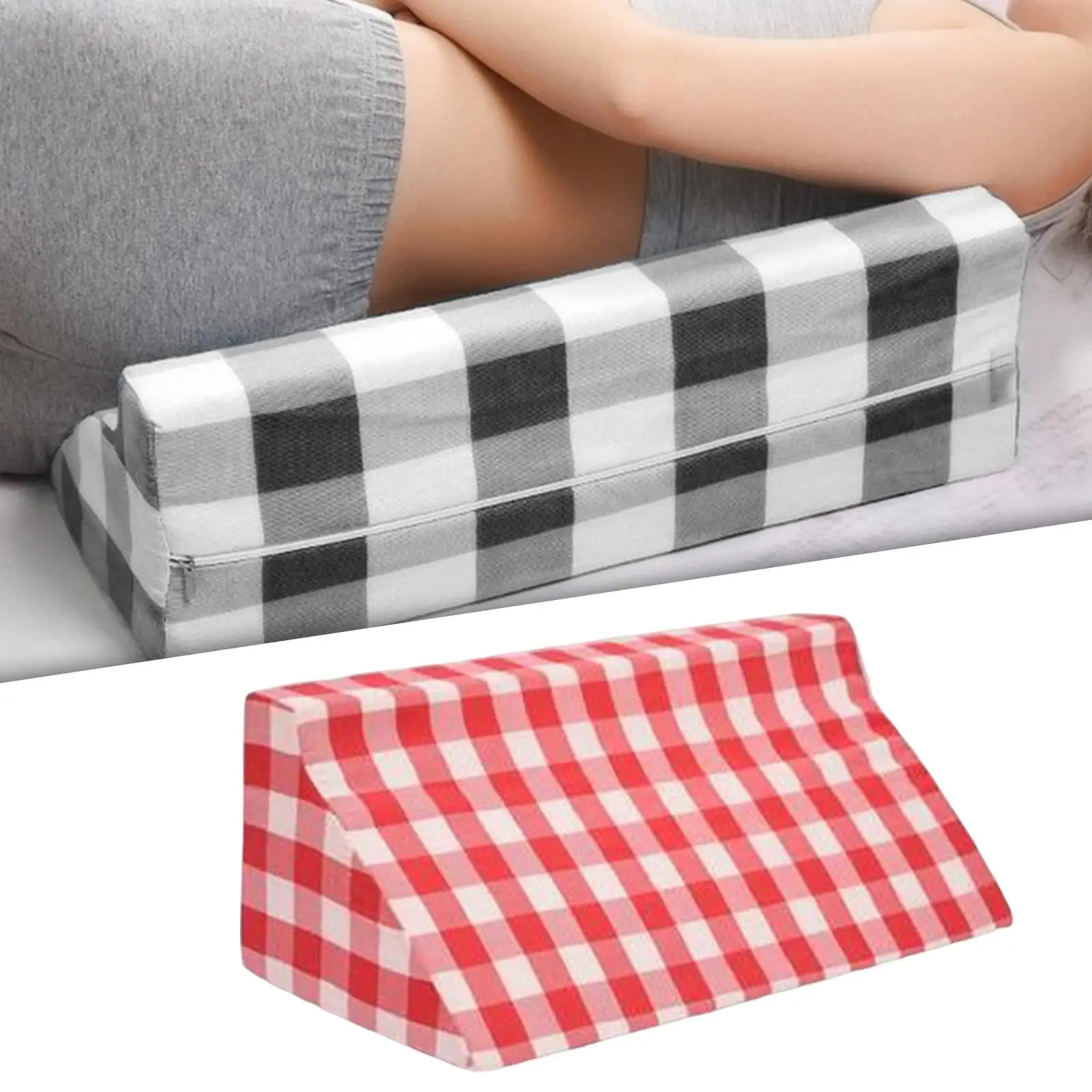 Bed Wedge Pillow Side Sleeping Cushion for Back Washable Slanted for Bedroom