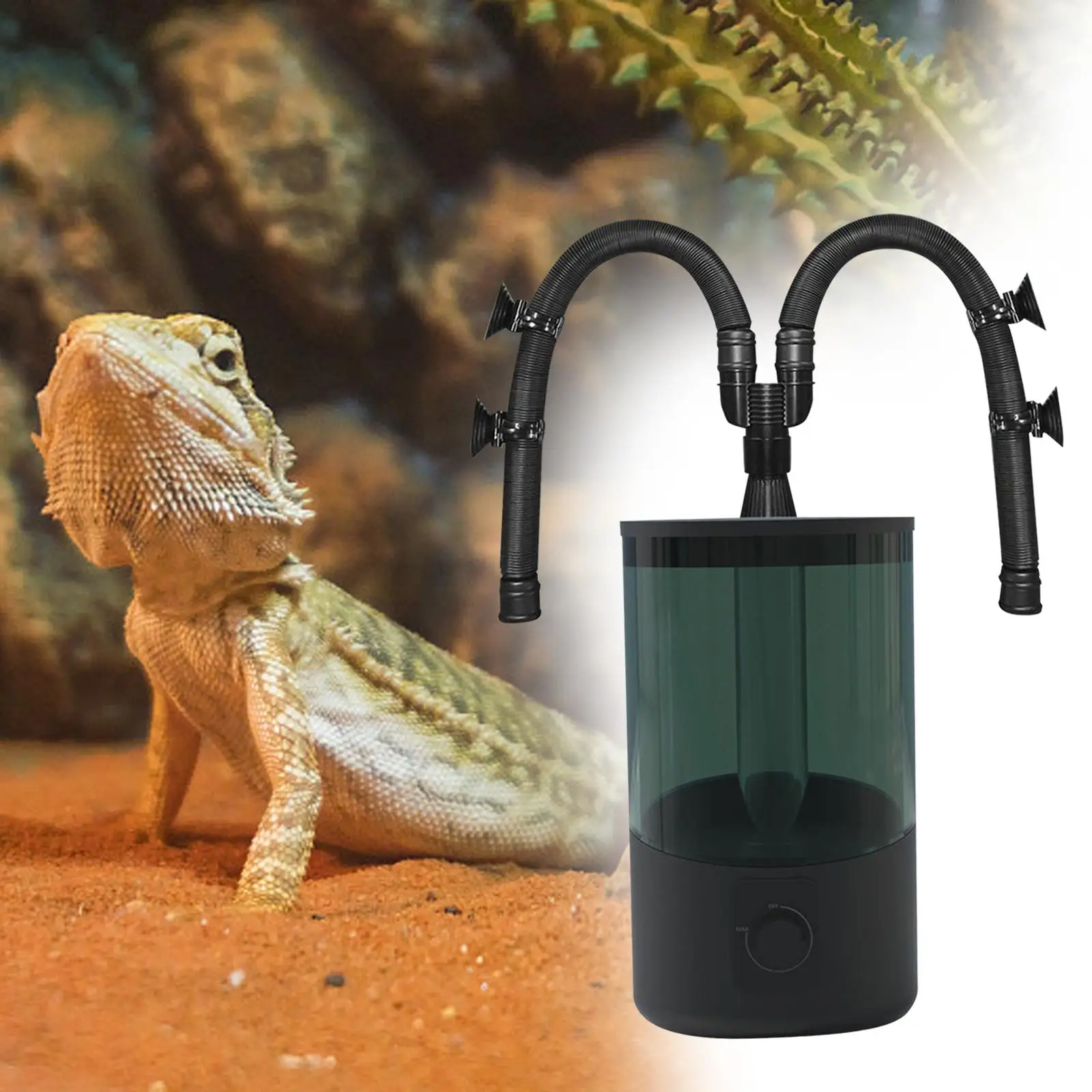 Reptile Terrarium Humidifier Fogger Large Capacity with Telescopic Hose Fog Machine Sprayer for Tortoise Pet Supplies