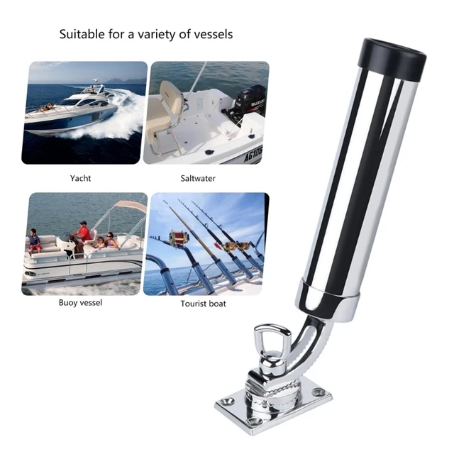 Boat 316 Stainless Steel Fishing Rod Holder Deck Mount Adjustable Yacht Rod