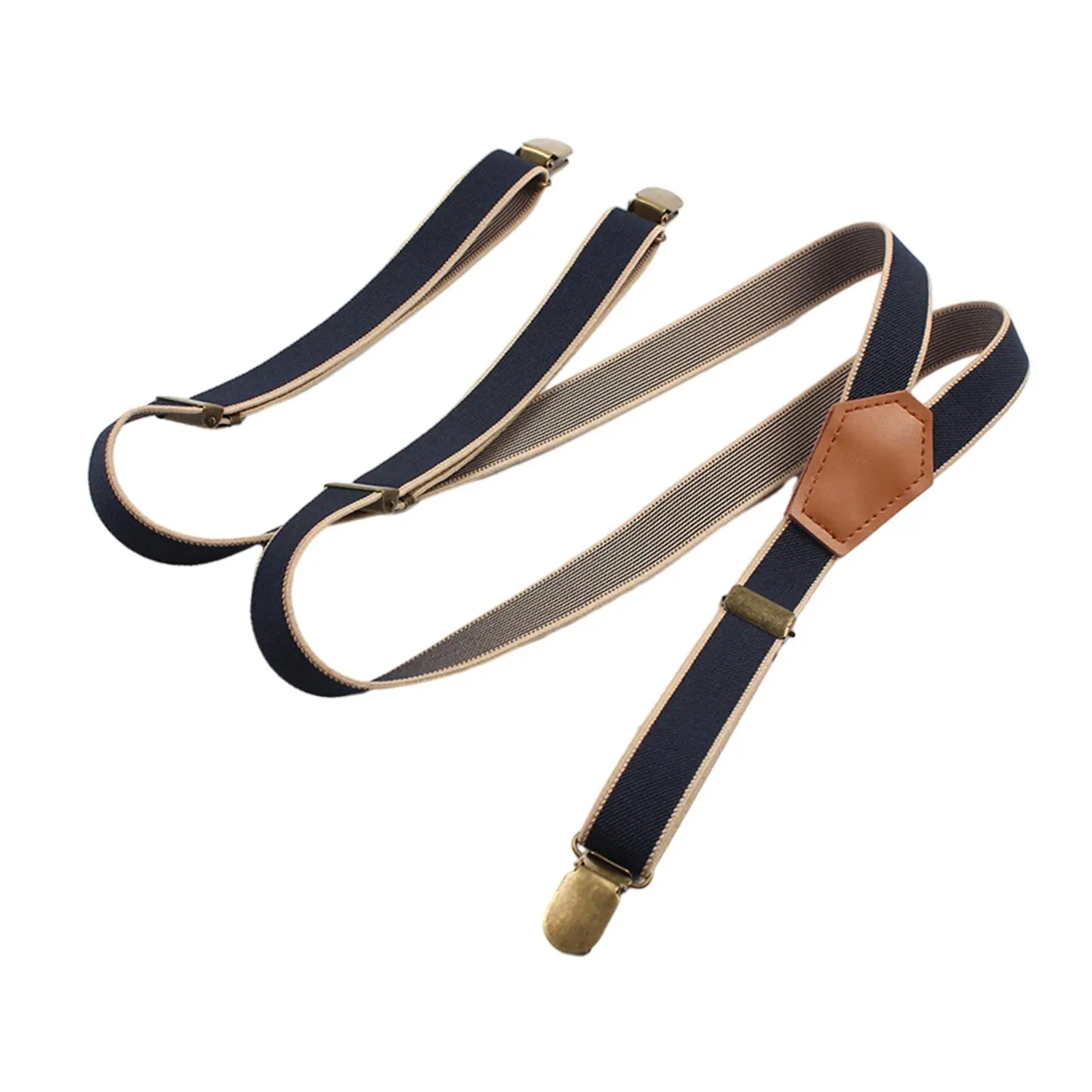 Suspenders for Men Trousers Braces 2cm Wide Heavy Duty Elastic Straps with 3 Hook Clips for Business Father/husband`s Gift