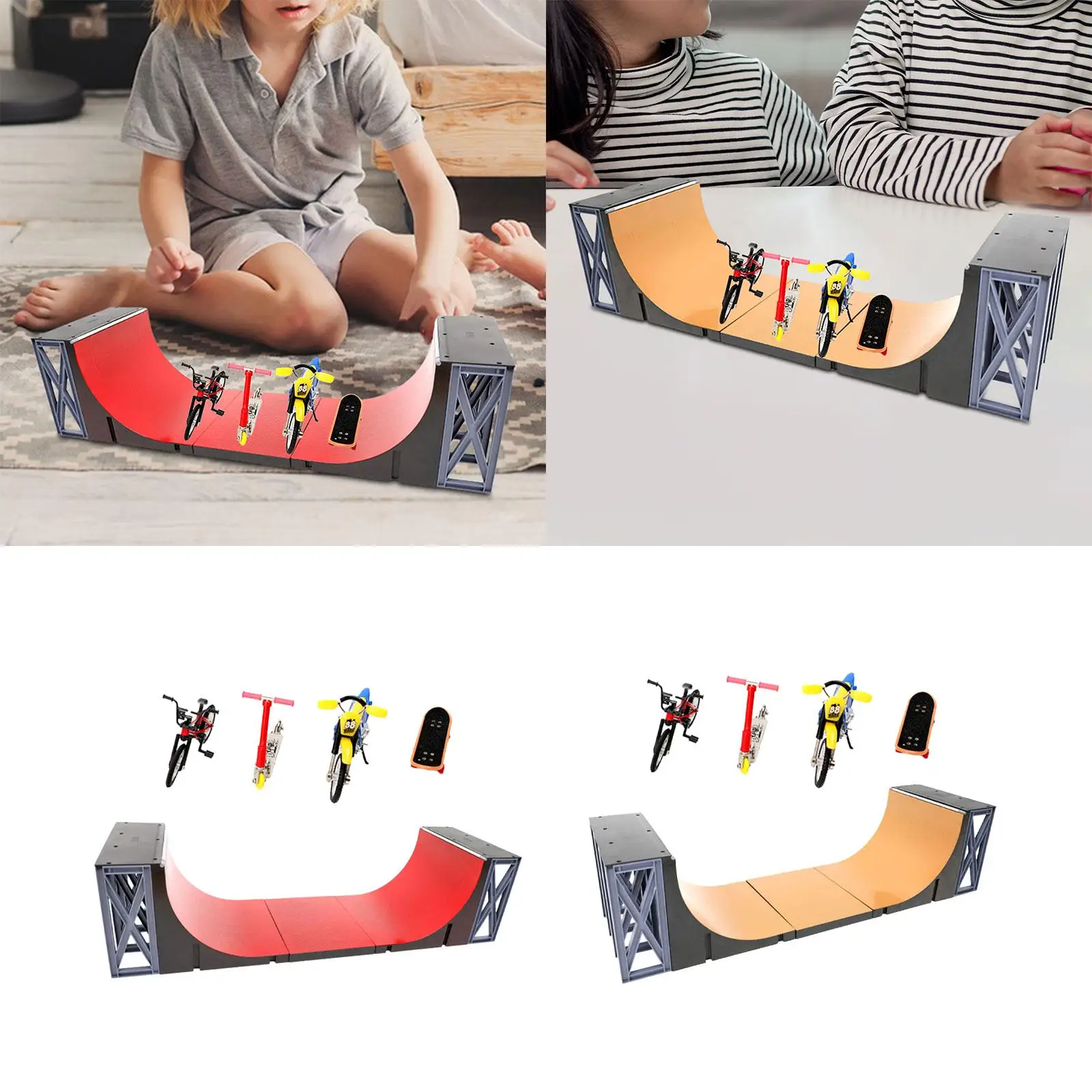 5x Fingerboard Ramp Finger Set Fingerboard Skate Ramps for Girls Kids Adults