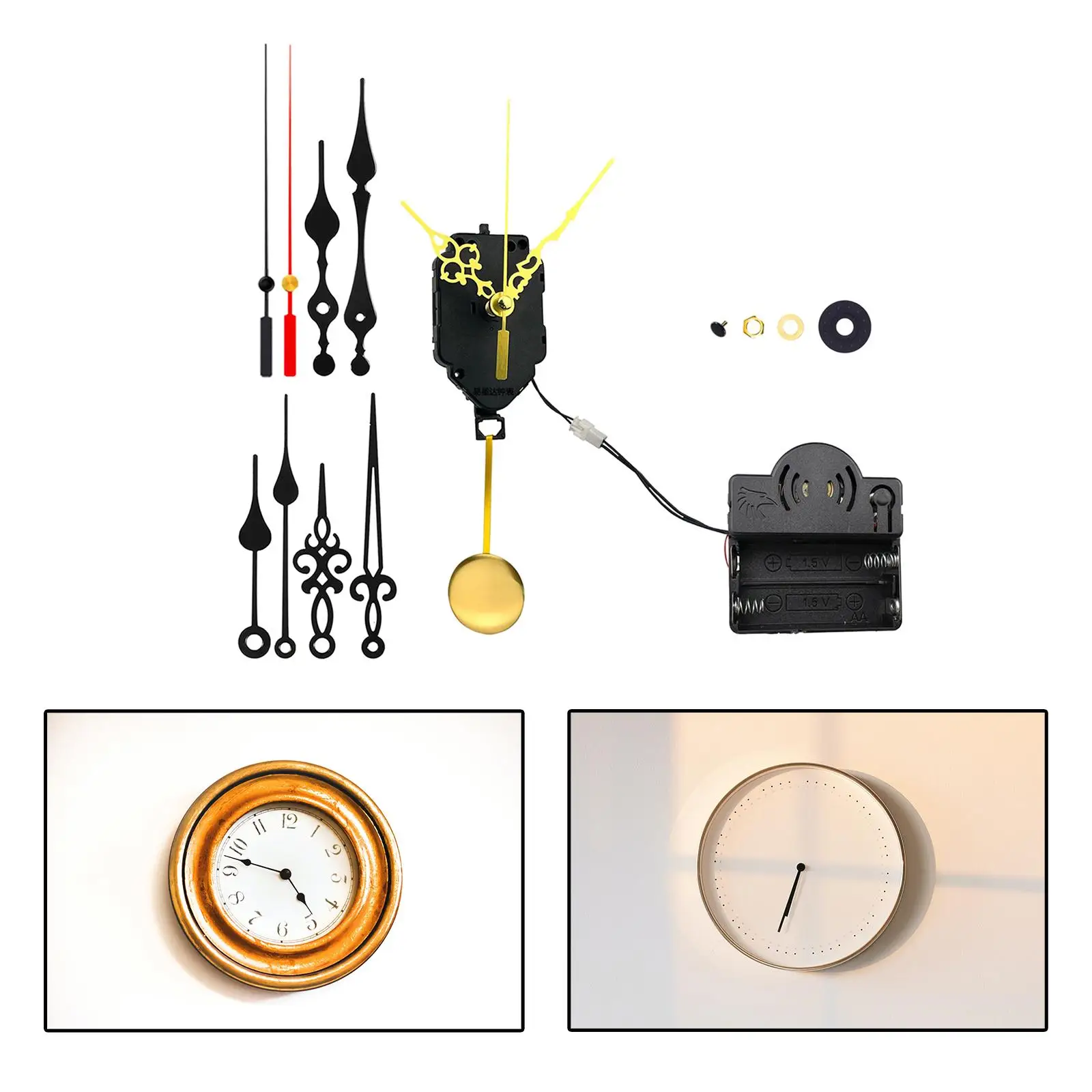 Replacement Clock Movement Mechanism with Music Box Straight Clock Hands DIY Wall Clock Accessories Repair Parts Tools