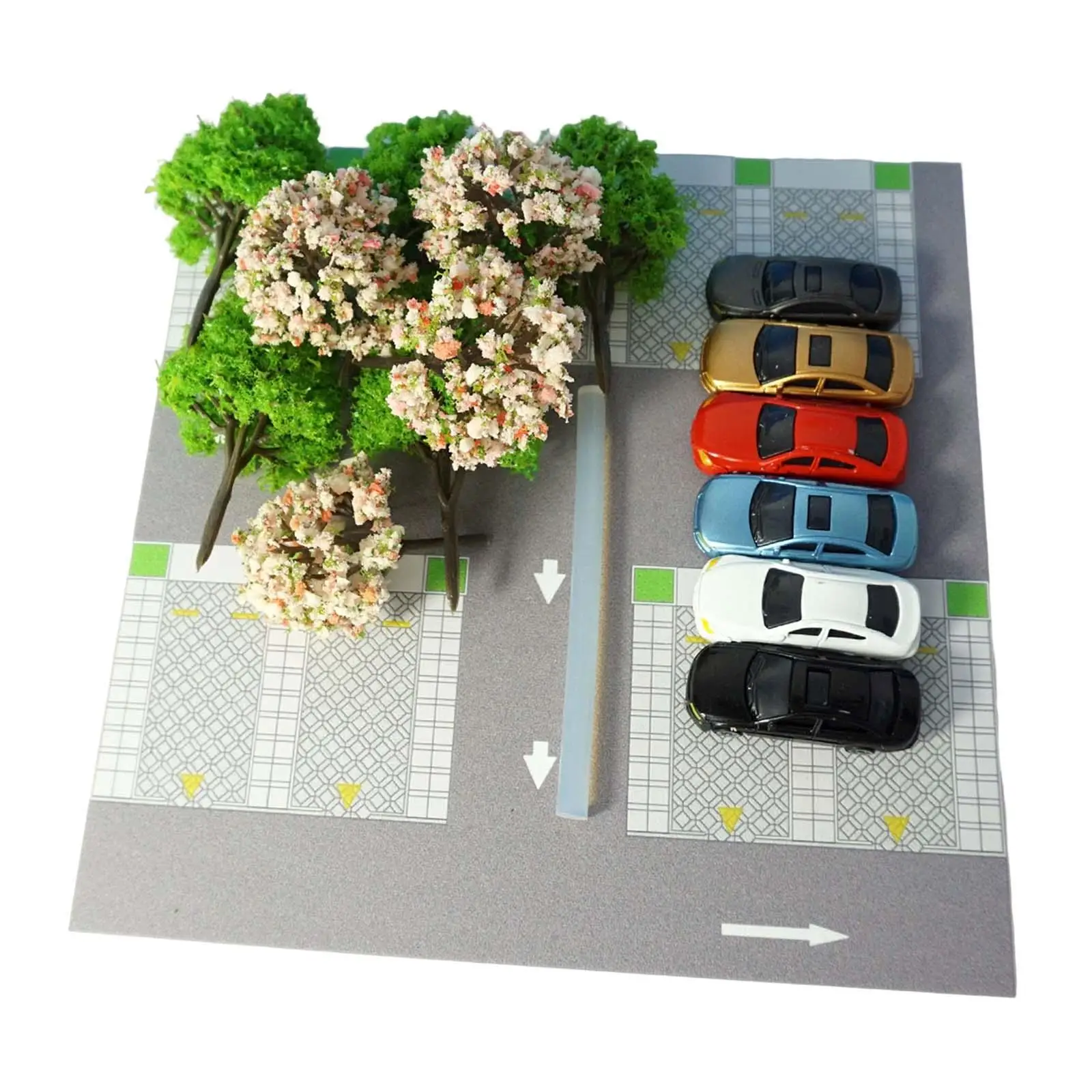 Parking Lot Building HO Scale Scenery collection Parking Lot Model Car Scene Display for Creativity Desk Home Concentration