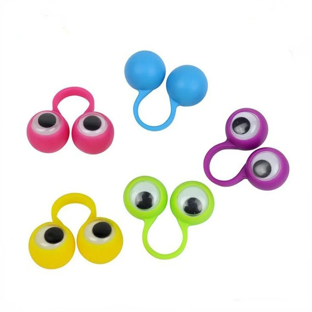 30* Bunte Geschenk Augapfel Fingerpuppe Kunststoff Ringe Bewegen Augen Spielzeug 
