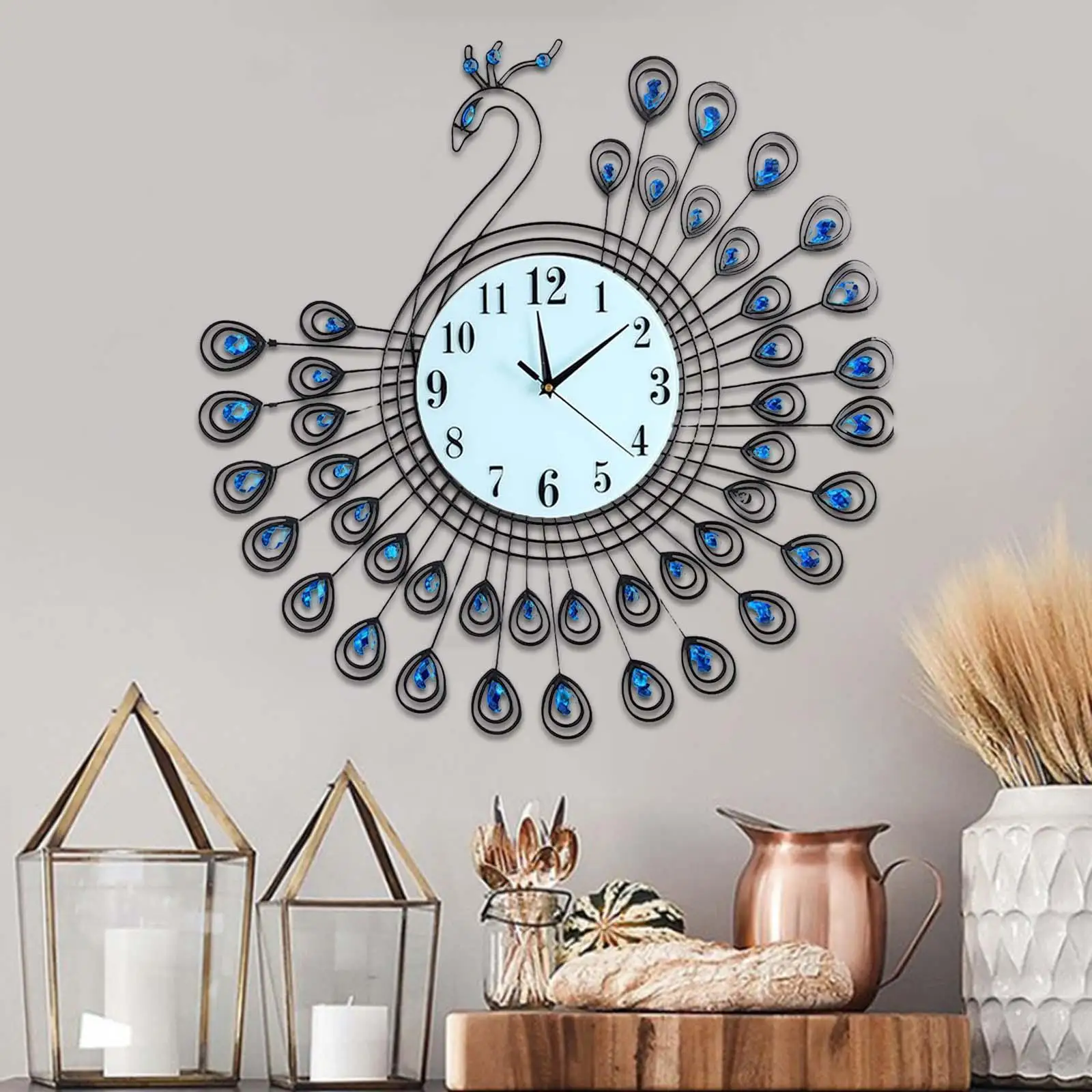 Large Wall Clock for Living Room Decor, Silent Decorative Clock for Kitchen Dining Room Decoration