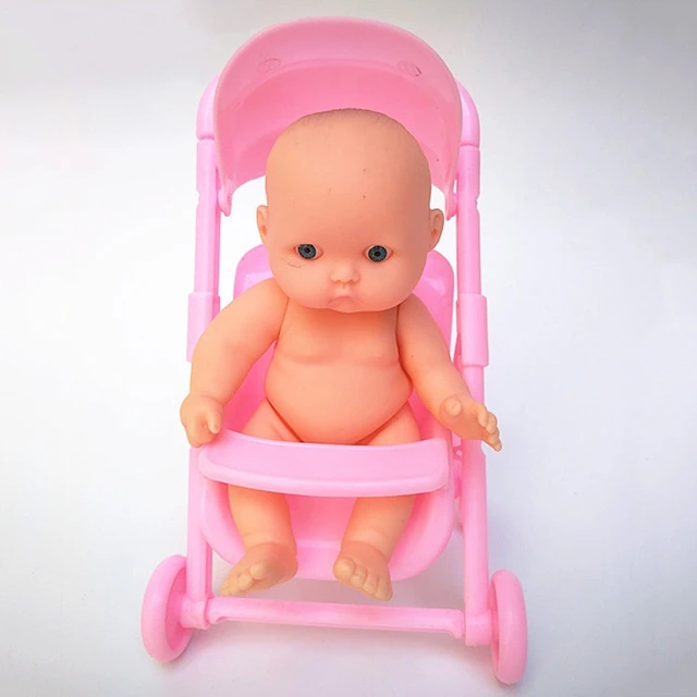 Mini carrito de juguete Mini cochecito de bebé libre, carrito de empuje  para bebés, carrito de , carrito para niños, juguetes de de simulación,  rosa, est Fanmusic Mini carrito de juguete