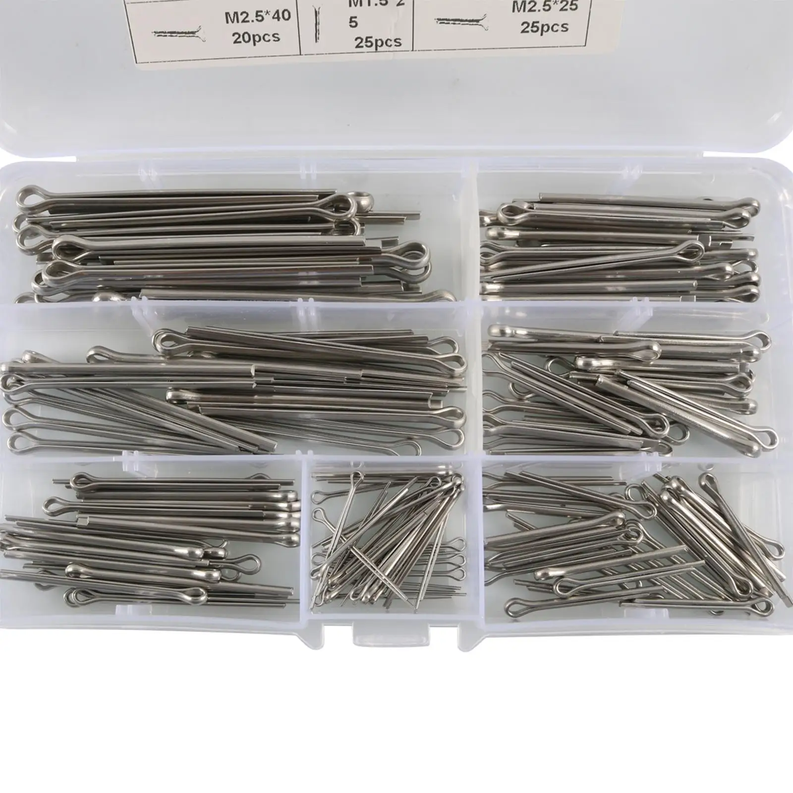 150x 7 Sizes Cotter Pin Clip Key Fastner Fitting Assortment Kit Straight Hairpins for Automotive Mechanics Car Garage Cars