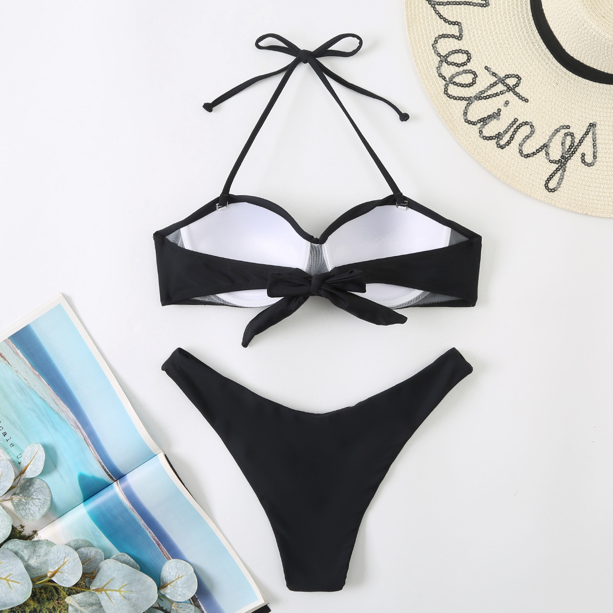 Push Up Bikini Set - Womens Halter Underwire Swimsuit 2024