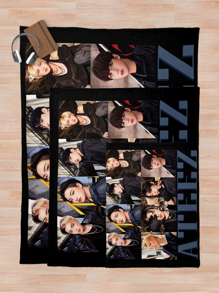 Title 7, Ateez the World Movement Group 3 Throw Blanket ...