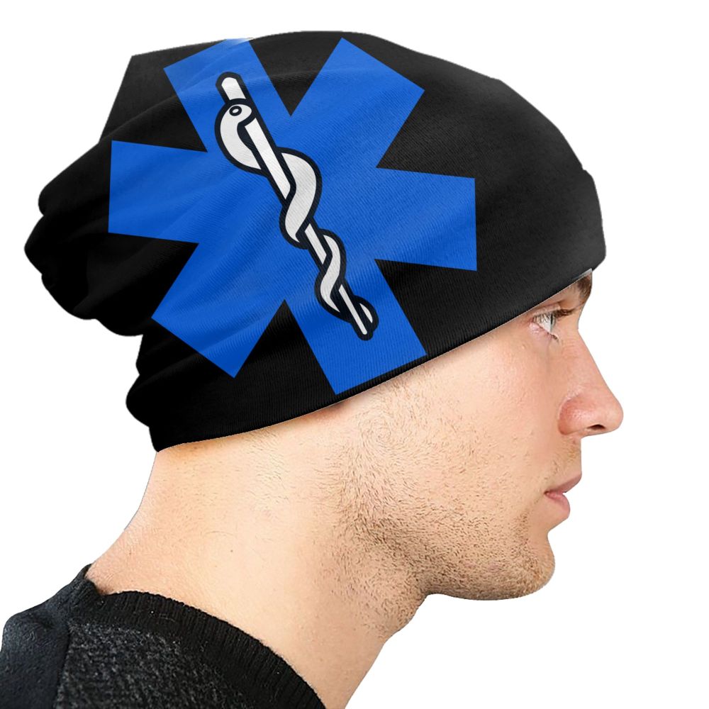 Star of Life Krankenwagen Medical Emt Herzschlag Logo Mütze Mütze Motorhaube Femme Strick mützen Hip Hop Outdoor Schädel Mützen Mützen – Detail 28
