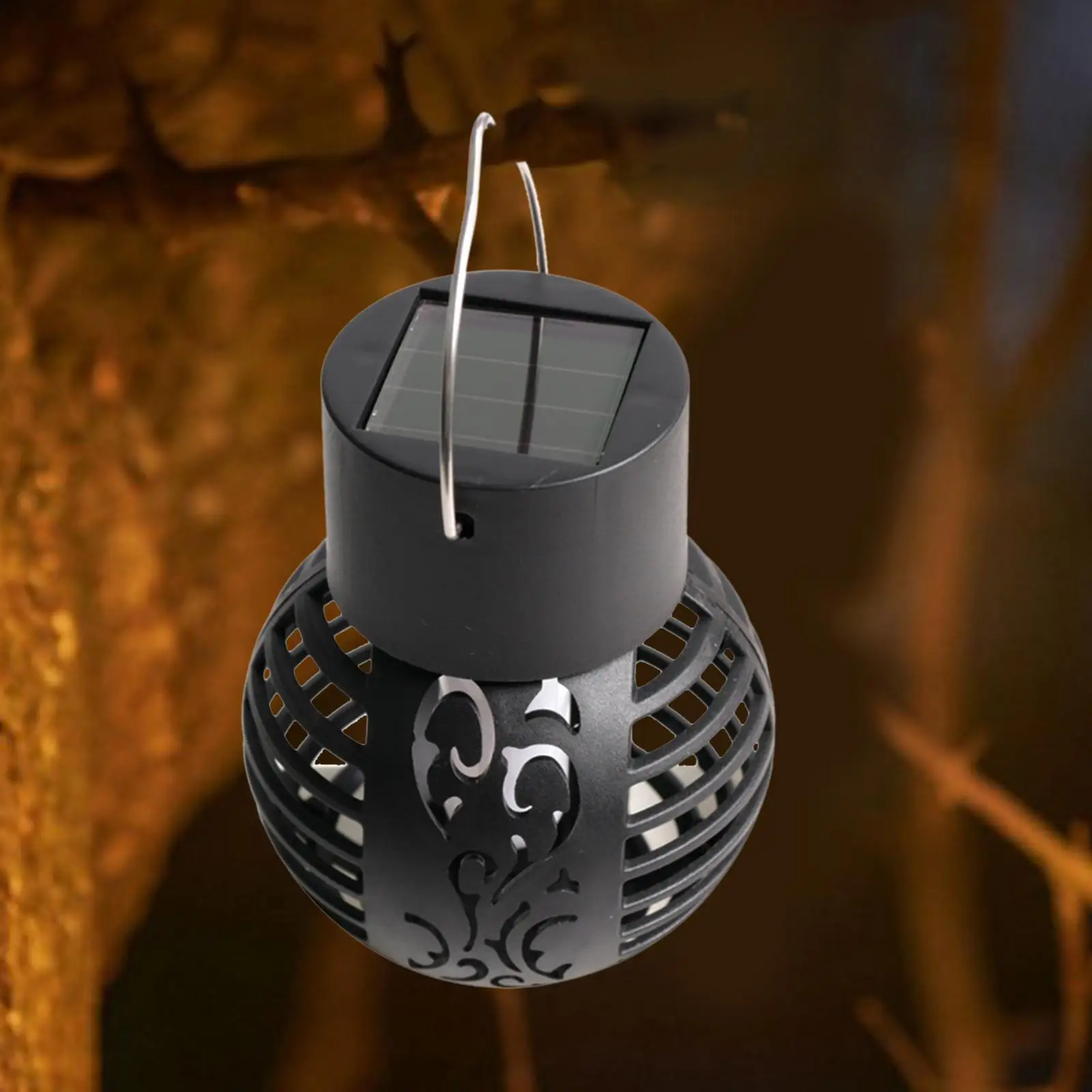 Hanger Solar Lantern Lights Ornament Hollow Retro Style Decorative Outdoor Lamp for Hiking