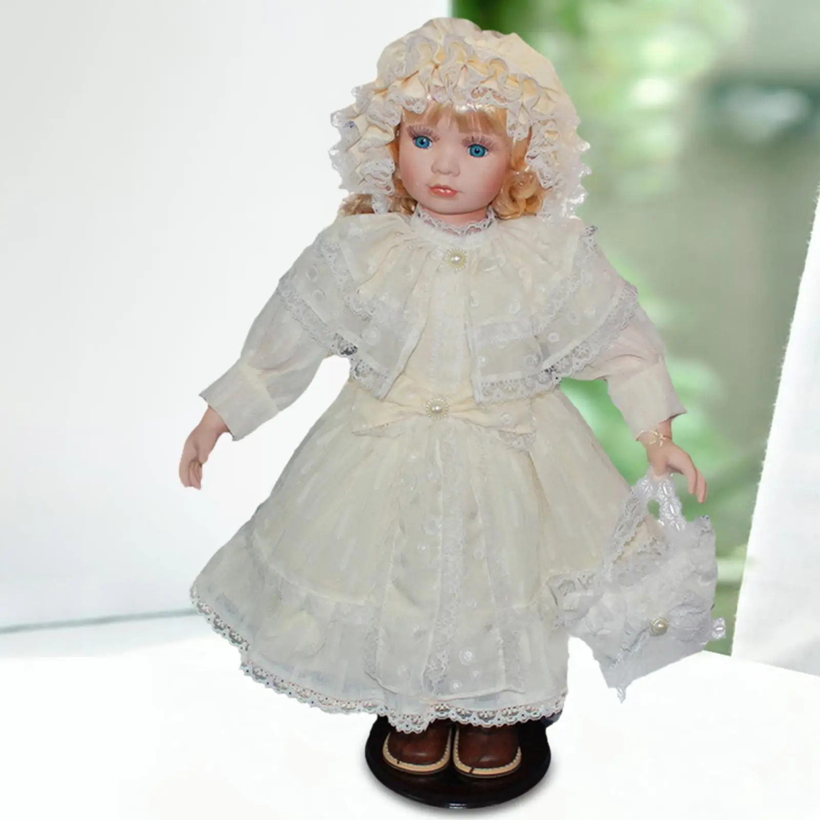 24inch Miniature Porcelain People Long Hair Girl Doll for Preschool Activity