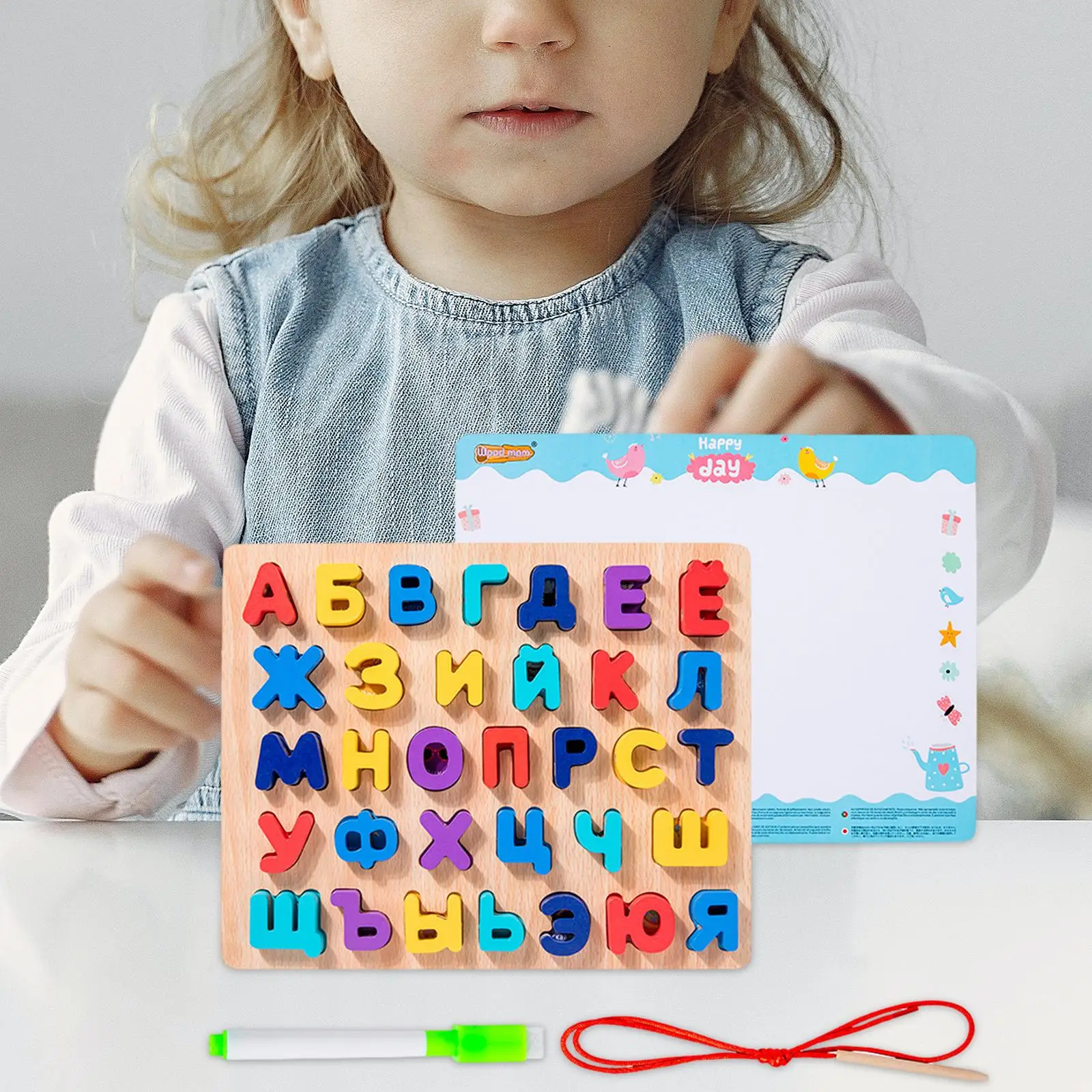 Russian Blocks Jigsaw Montessori Preschool Toy Birthday Gift Colorful Appearance