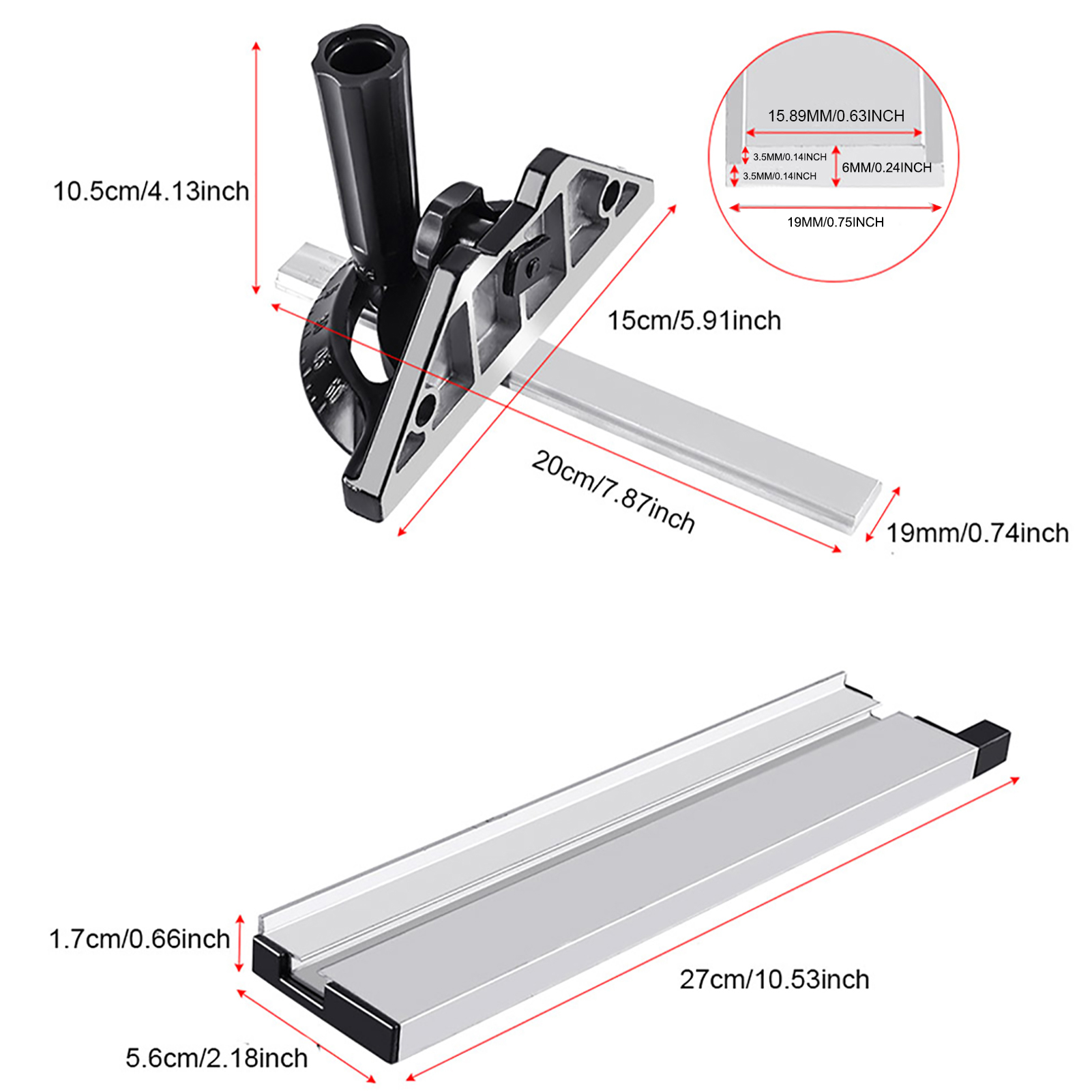 Universal DIY Push Block, Alumínio Alloy Miter