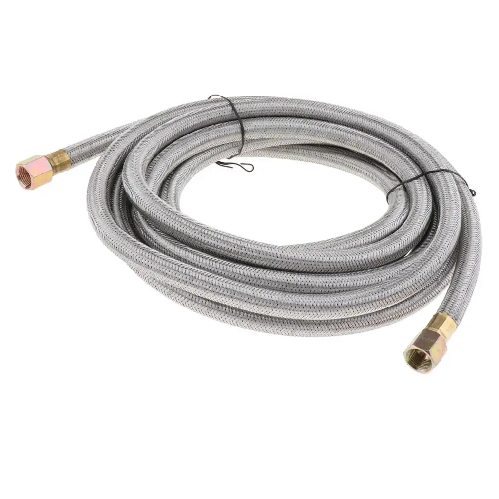16 FT Gas Connection Stainless Steel Hose Extension Tubes Connection