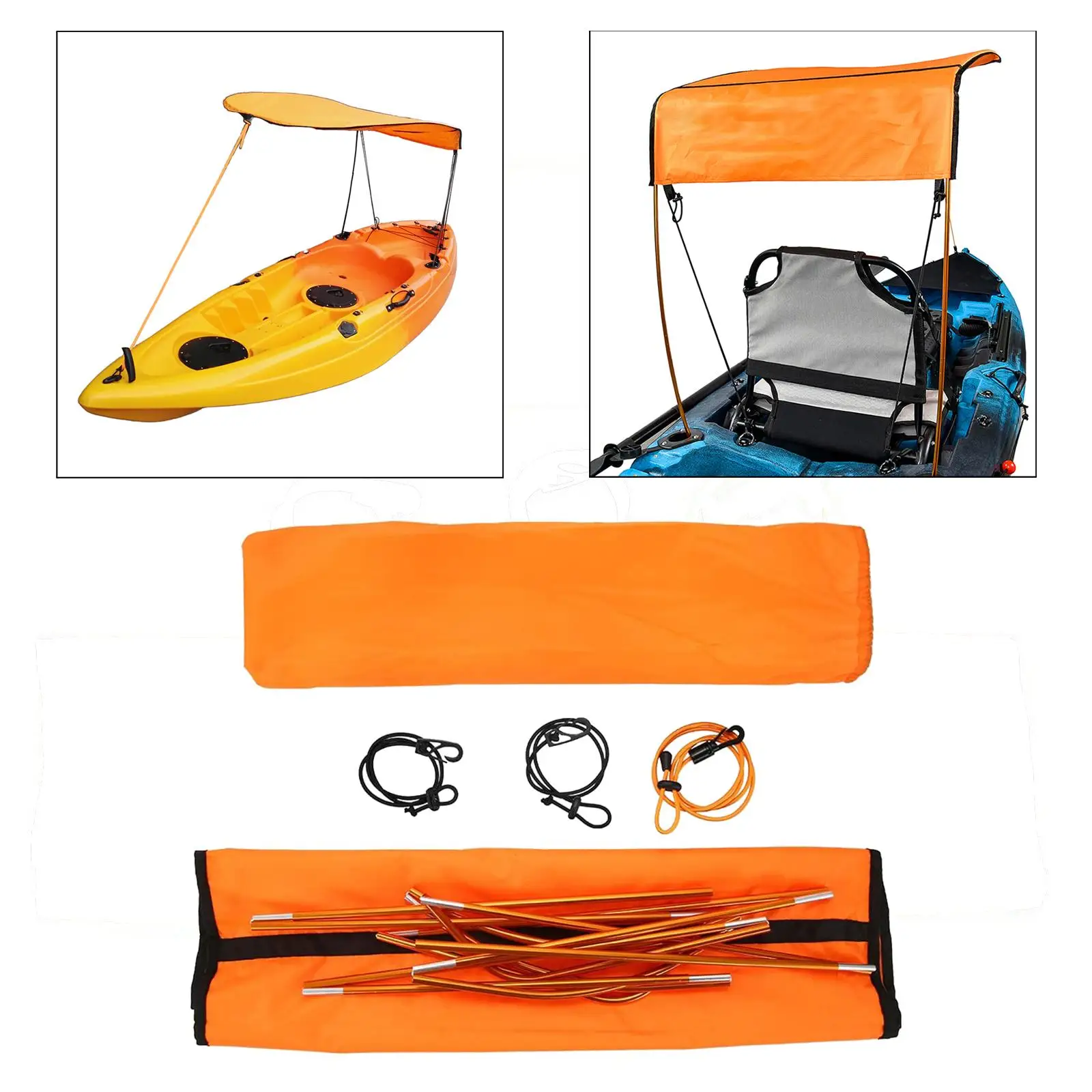 Kayak Boat Sun Shelter Canopy Awning with Storage Bag for Picnic Outdoor