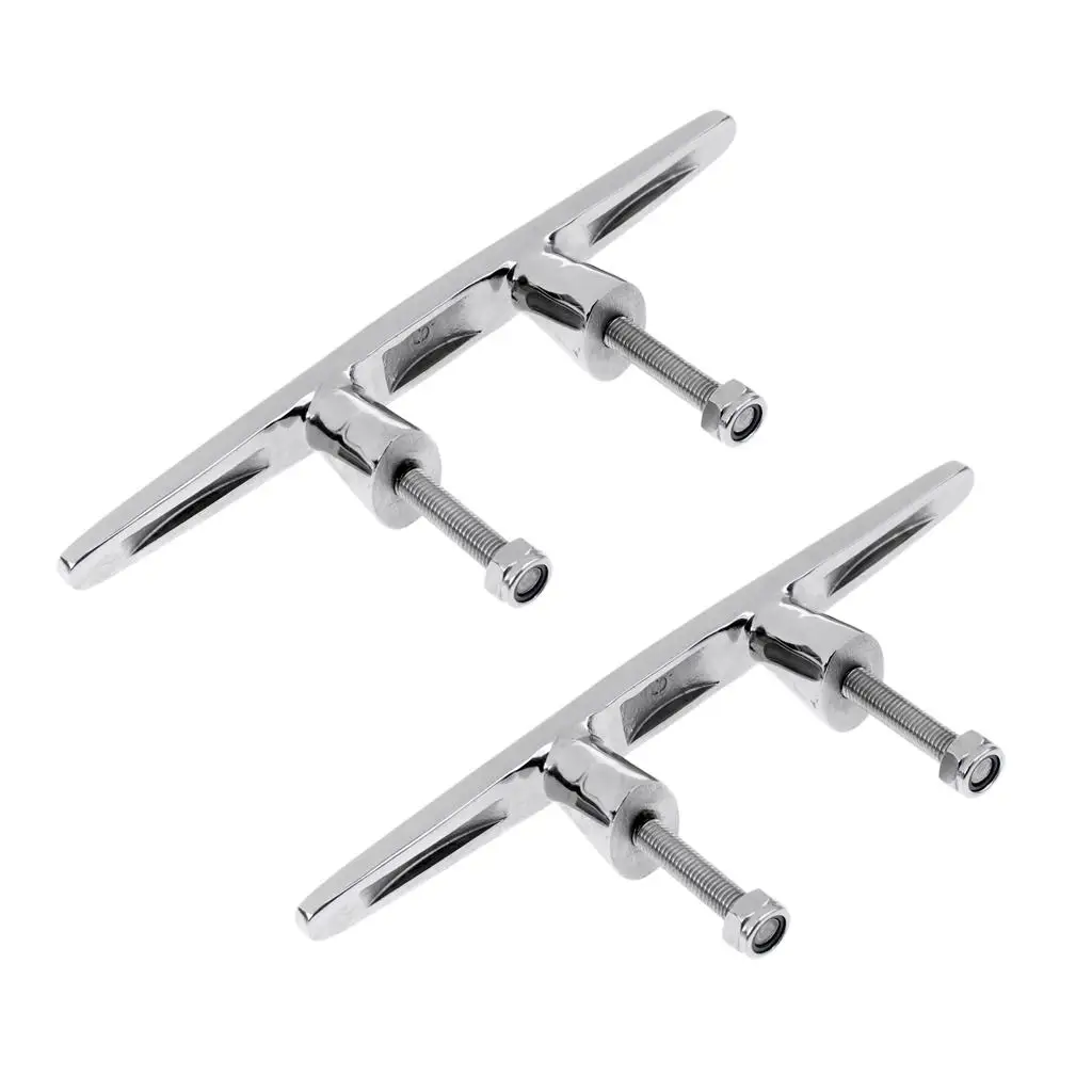 2 Pieces Stainless Steel Marine Boat Rope Cleat Stud Mount Open Base - Durable & High Strength & Corrosion Resistant