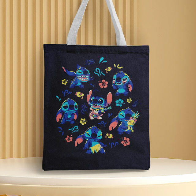 Disney-Bolso de mano de lona para mujer, bolsa de mano de gran capacidad  con estampado de Mickey Mouse, Lilo y Stitch - AliExpress