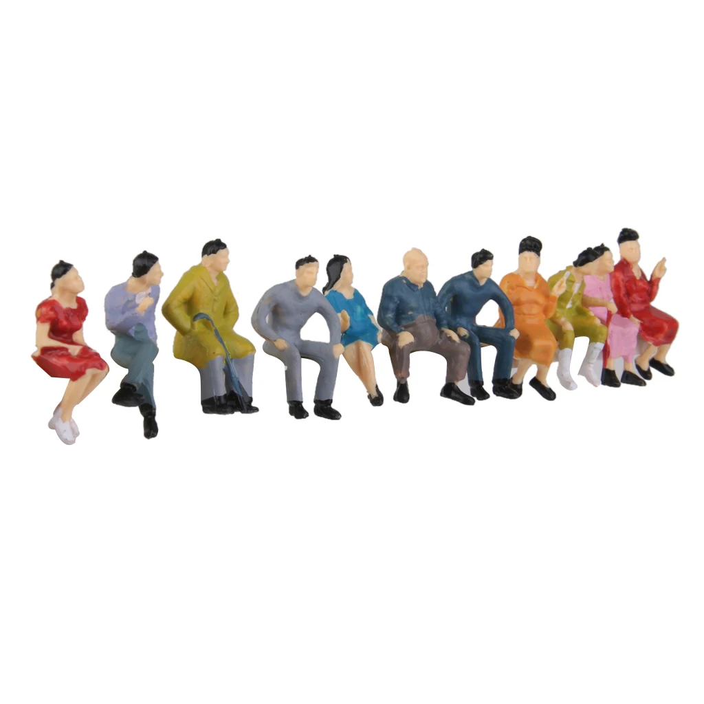 O Scale Plastic Train Painted Diorama Seated People Miniatures Park Parts