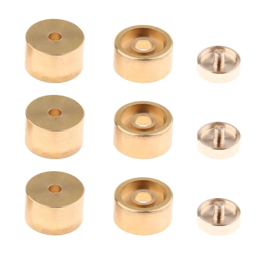 Pack of 3 Pcs  Finger Button with 3 Screws Cover Musical Instruments Repairing Accessories (Gold)