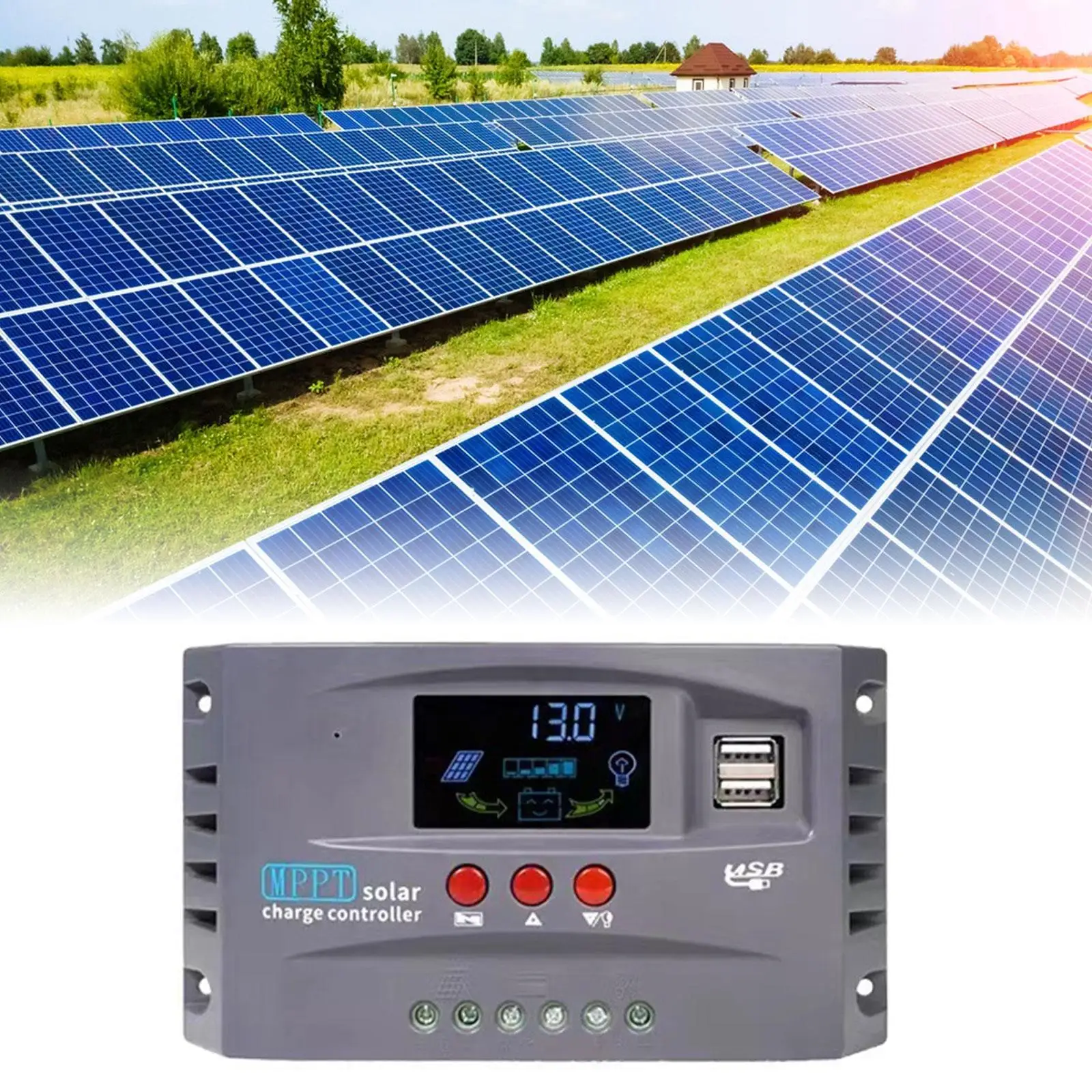 Solar Charge Controller Short Circuit Protection Smart Overloading Mppt Battery Intelligent Regulator for Solar Street Lamp Home