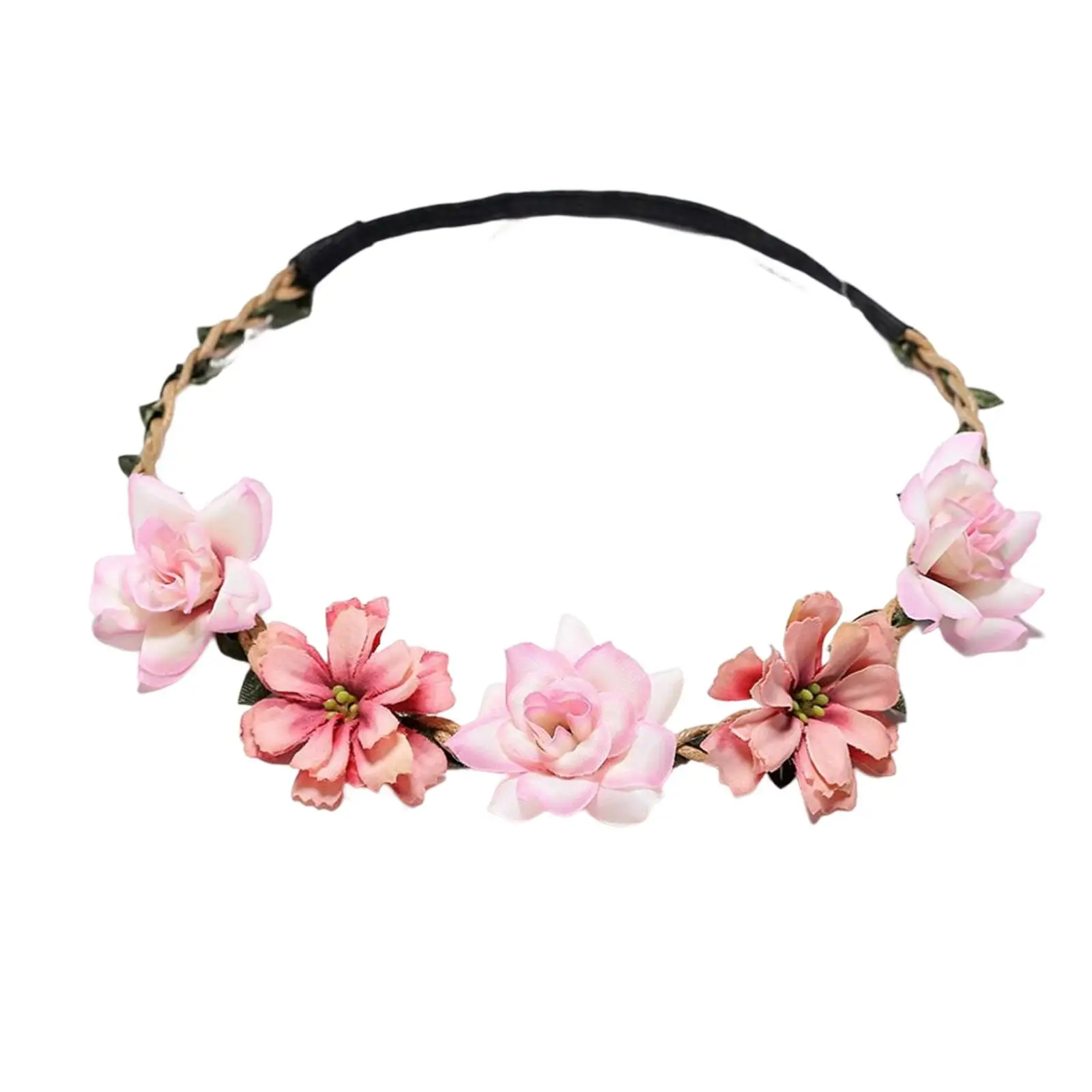 Floral Band Bohemian Headdress Head Wreath Brid Garland Charm Headpiece for Halloween Costume Holiday Women Hair Accessory