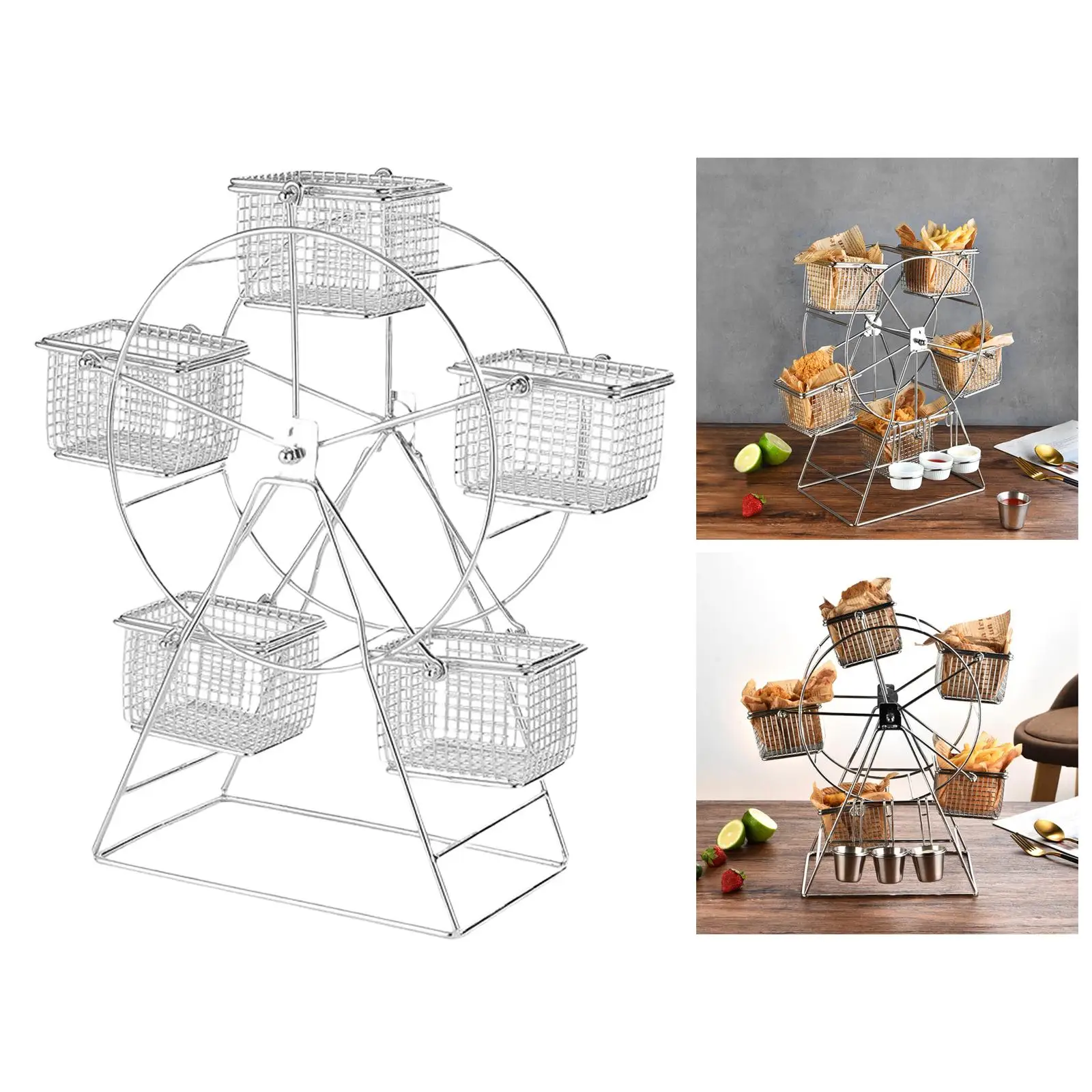 Rotary Snack Rack Snack Box Dessert Carrier for Wedding French Fries Cookies