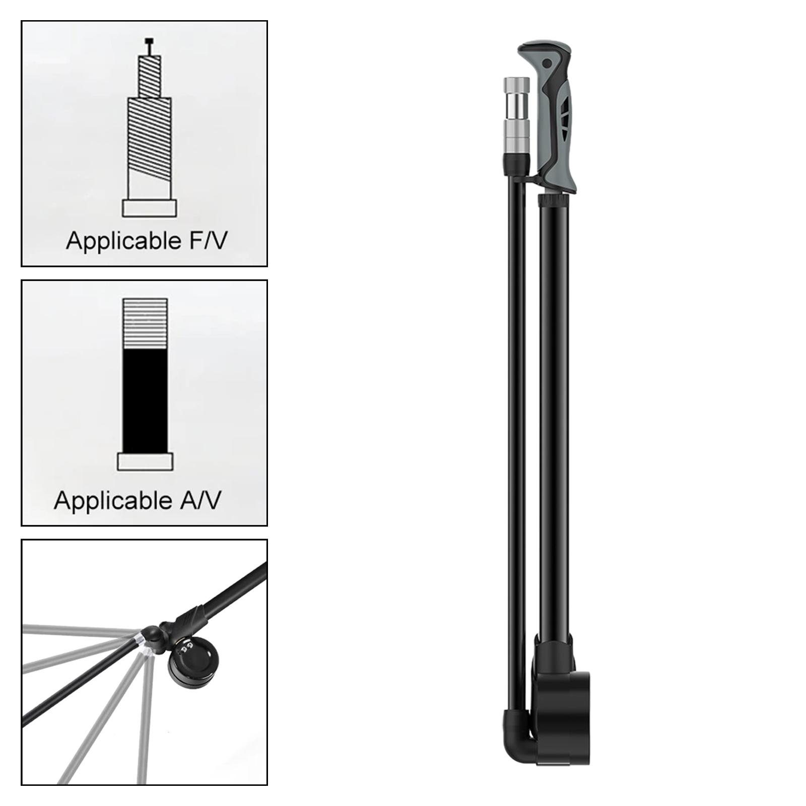 Bike Shock Pump with Pressure Gauge High Pressure Riding Practical 360 Degree Rotation Lightweight Bike Pump Bike Tire Pump