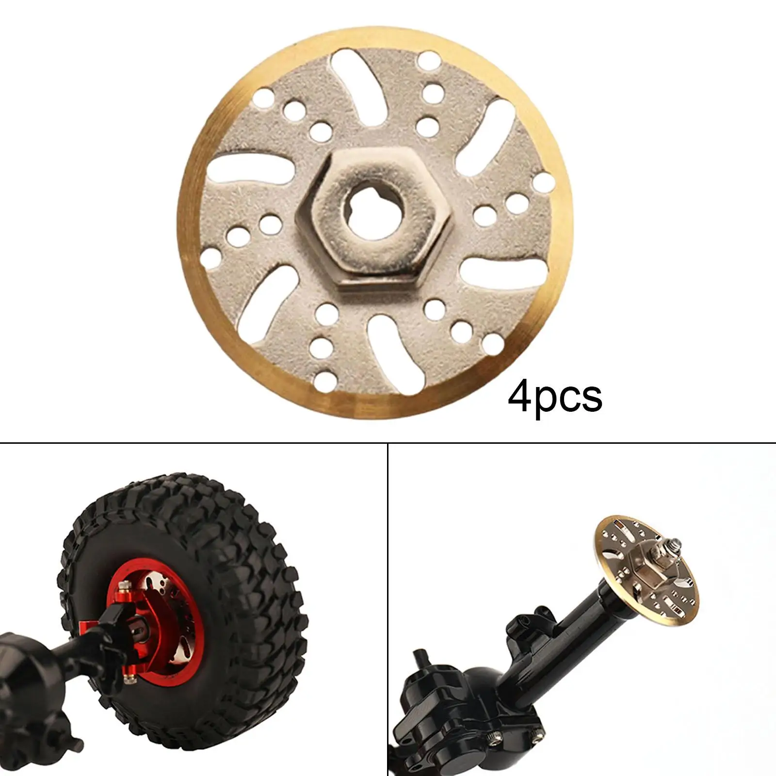 1:24 RC Car Wheel Rim Tires Brake Disc for SCX24 C10 Axl0004 Axl0001 DIY Accessories Car