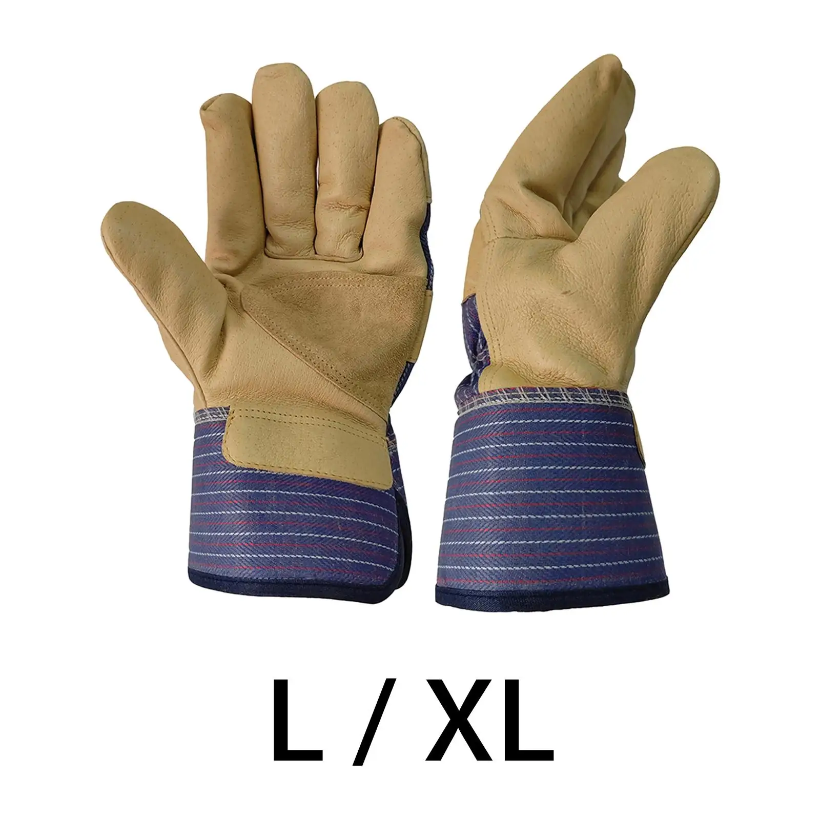 PU Leather Welding Gloves Heavy Duty with Reinforced Palm Durable Protective Gloves Welding Accessories for Stove Oven Baking