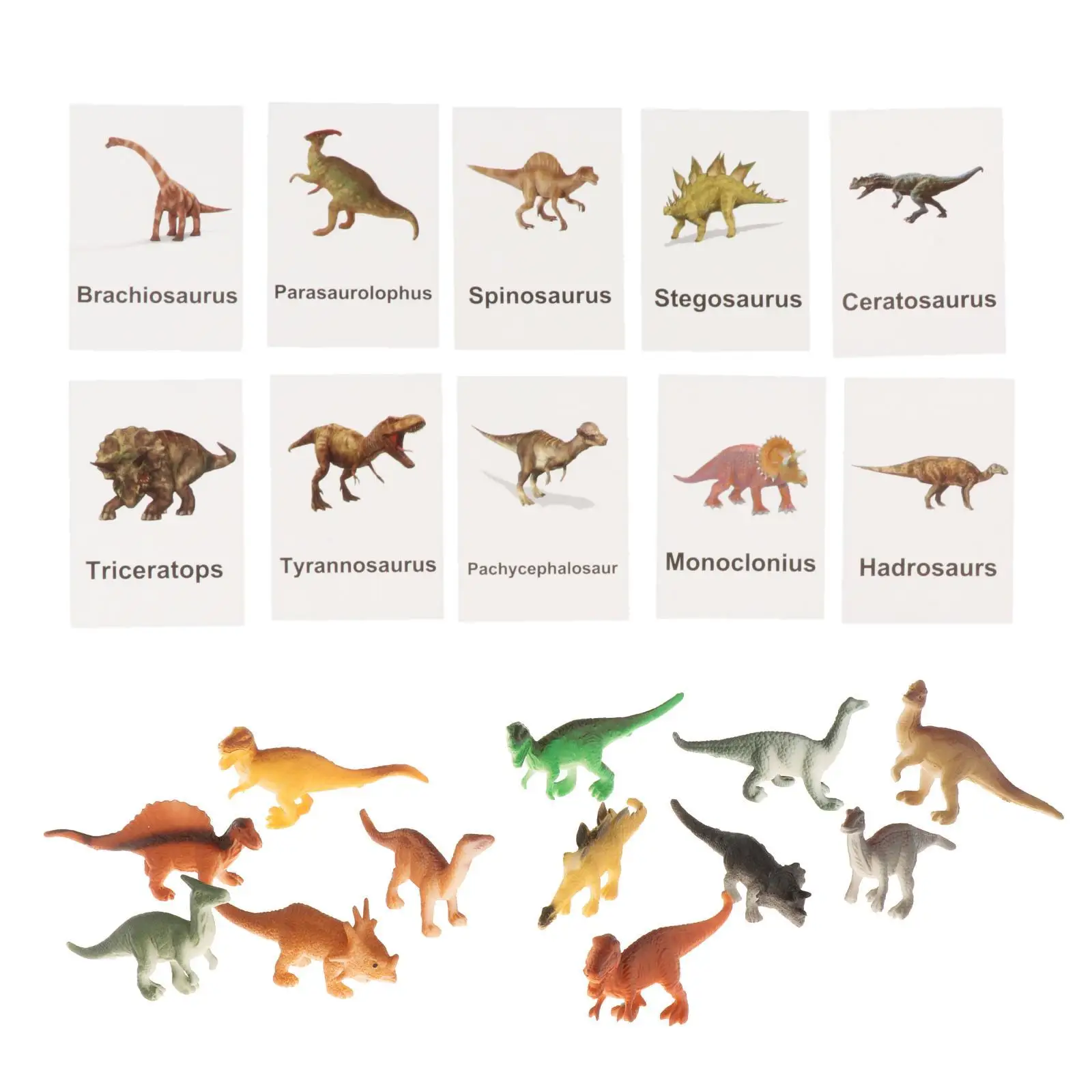 Dinosaur Figure Toys Montessori Matching Card for Ages 2+ Kids Kindergarten Baby