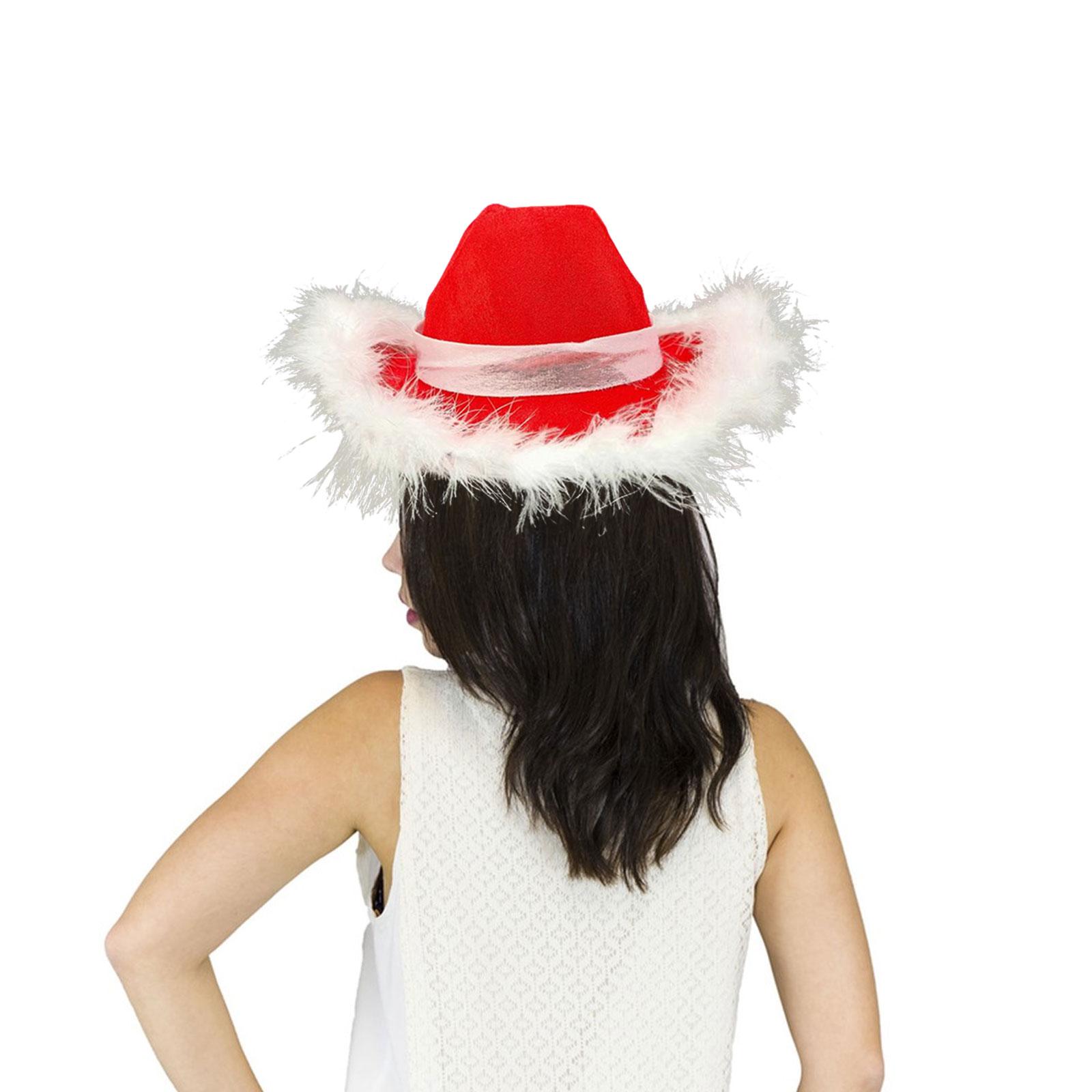 Cowgirl Hat Western Cowboy Hat Cap for Christmas Holiday Costume Theme Party Santa Claus