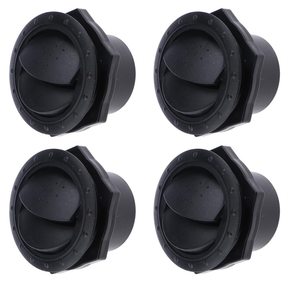 Pack of 4 board Air Conditioning Deflector Outlet Vent for Car RV Boats Yacht - Black