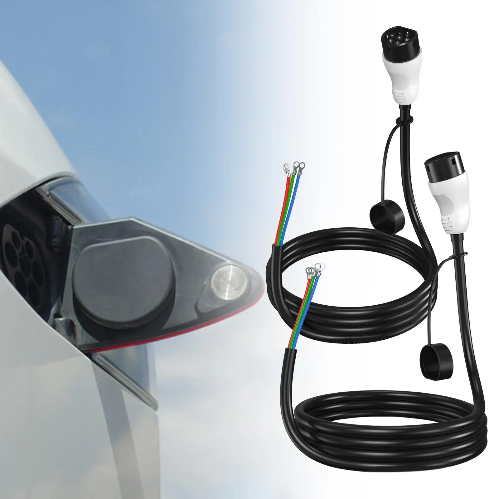 electric Vehicle Charging Cable Car Charging Station Wire EU Standard 16ft Male Plug Charging Parts Flexible