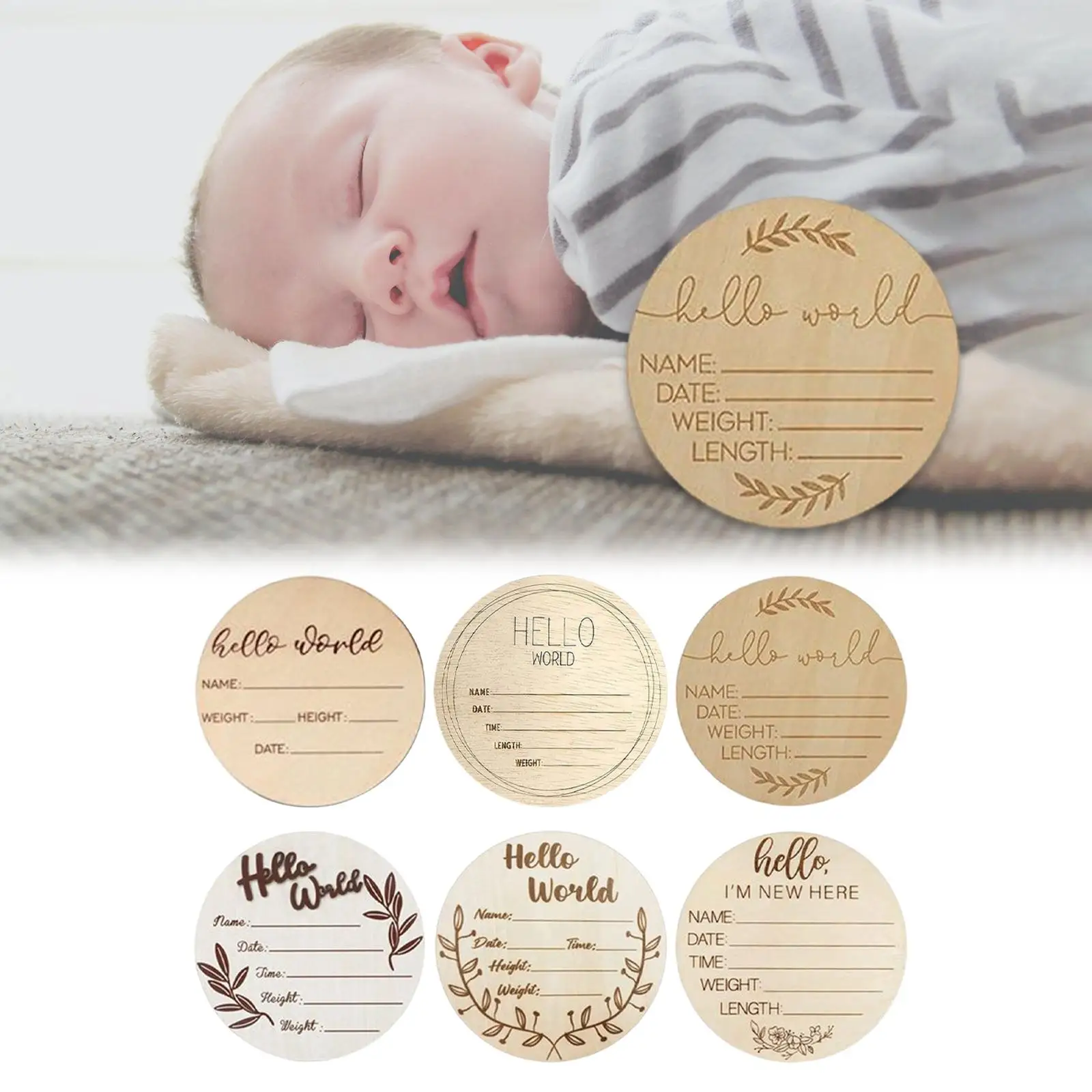 18x Baby Monthly  Cards,Double Sided Monthly  Cards for Infants Photo Props