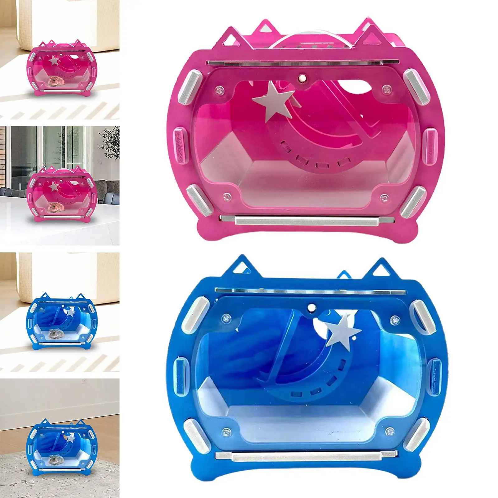 Hamster Carrier Cage Durable Carry Case for Bunny Dwarf Hamster Squirrel