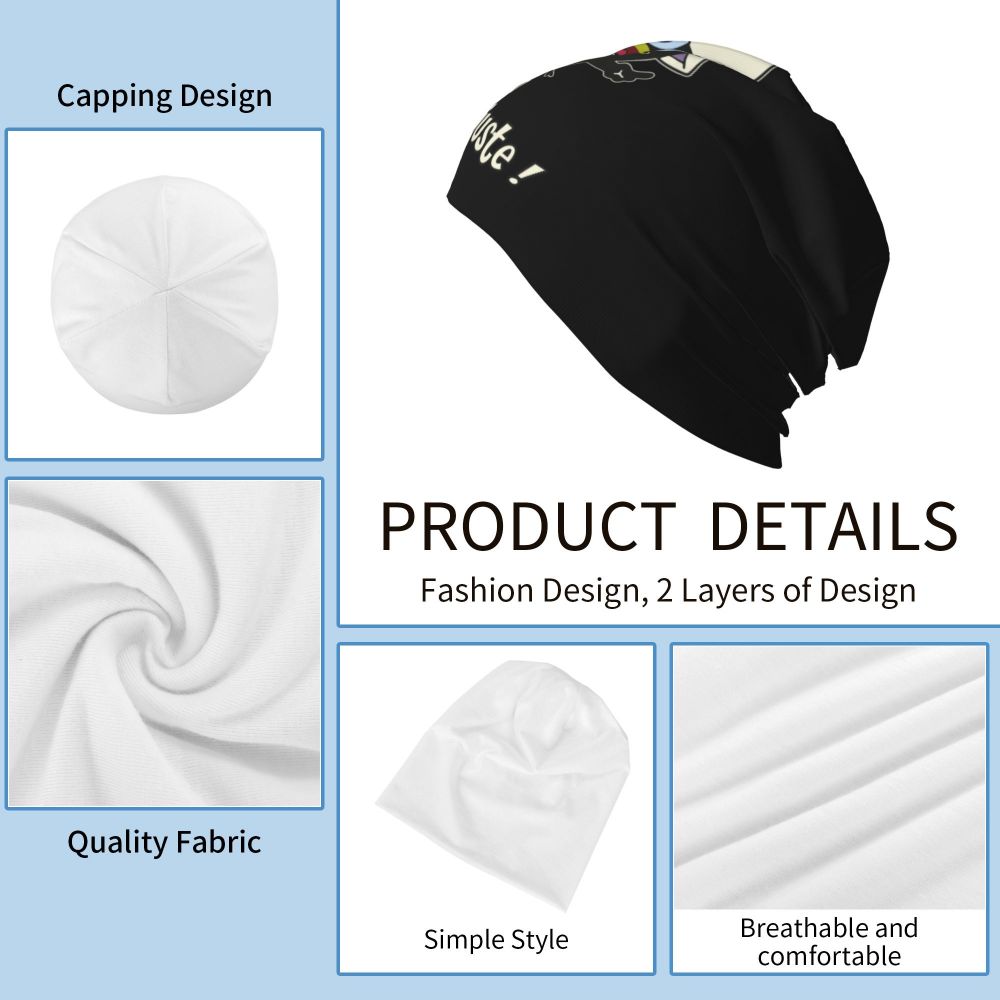Anime Kawaii Schwarz Huhn Kappe Calimero Mode Herbst Winter Outdoor Skullies Beanies Hut Sommer Warme Multifunktions Motorhaube Hut – Detail 2