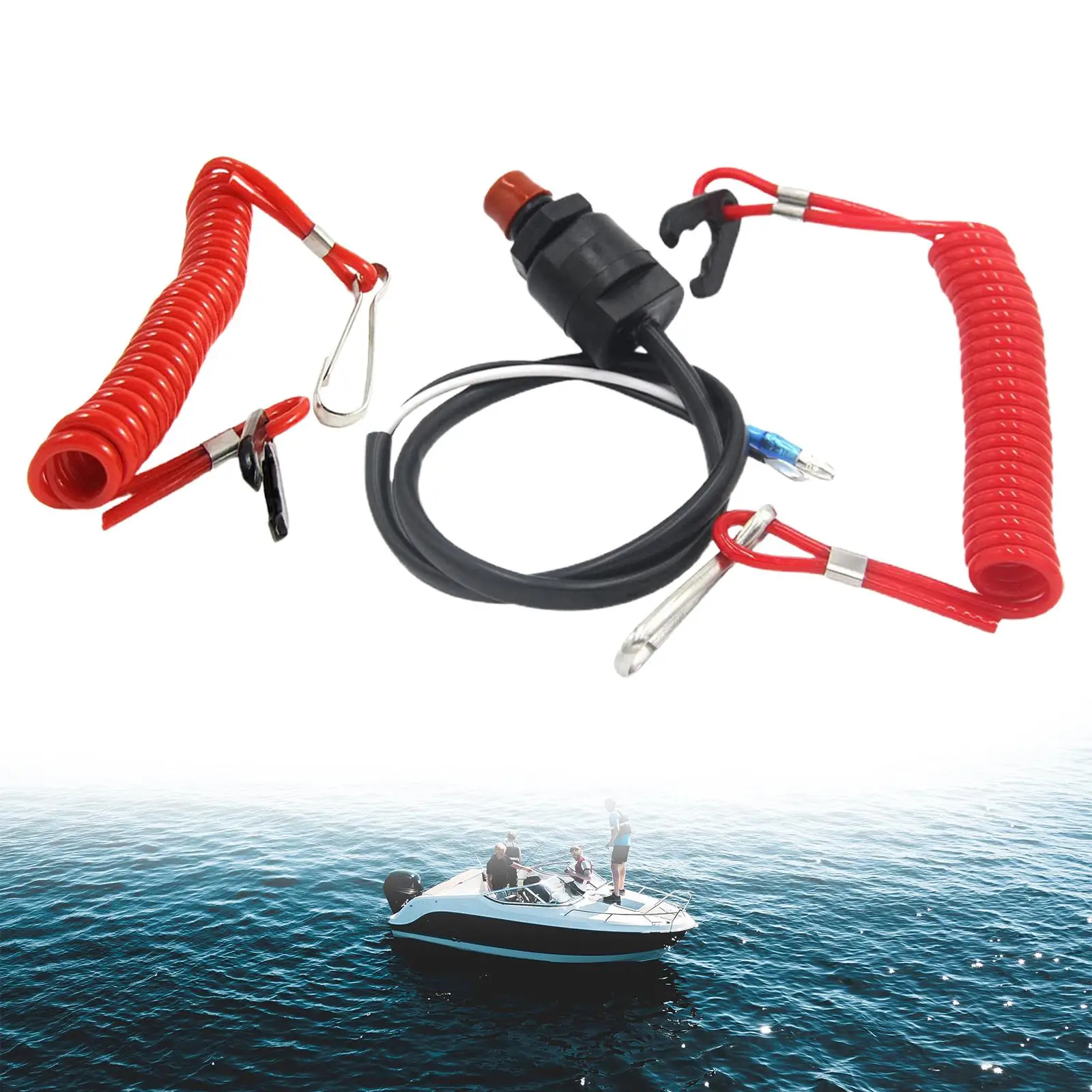 Boat Engine Motor Lanyard Kill Urgent Stop Switch Easy Installation Outboard Engine Ignition Emergency Kill Assy for Yamaha