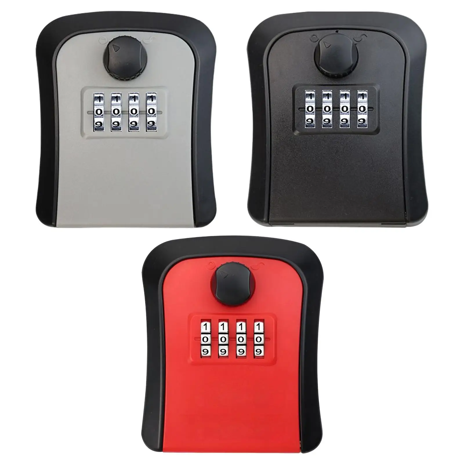 Outdoor Key Storage Lock Box, 4 Digit Password Key Storage Case, Wall Mounted Combination Lock Box Indoor Garage Store