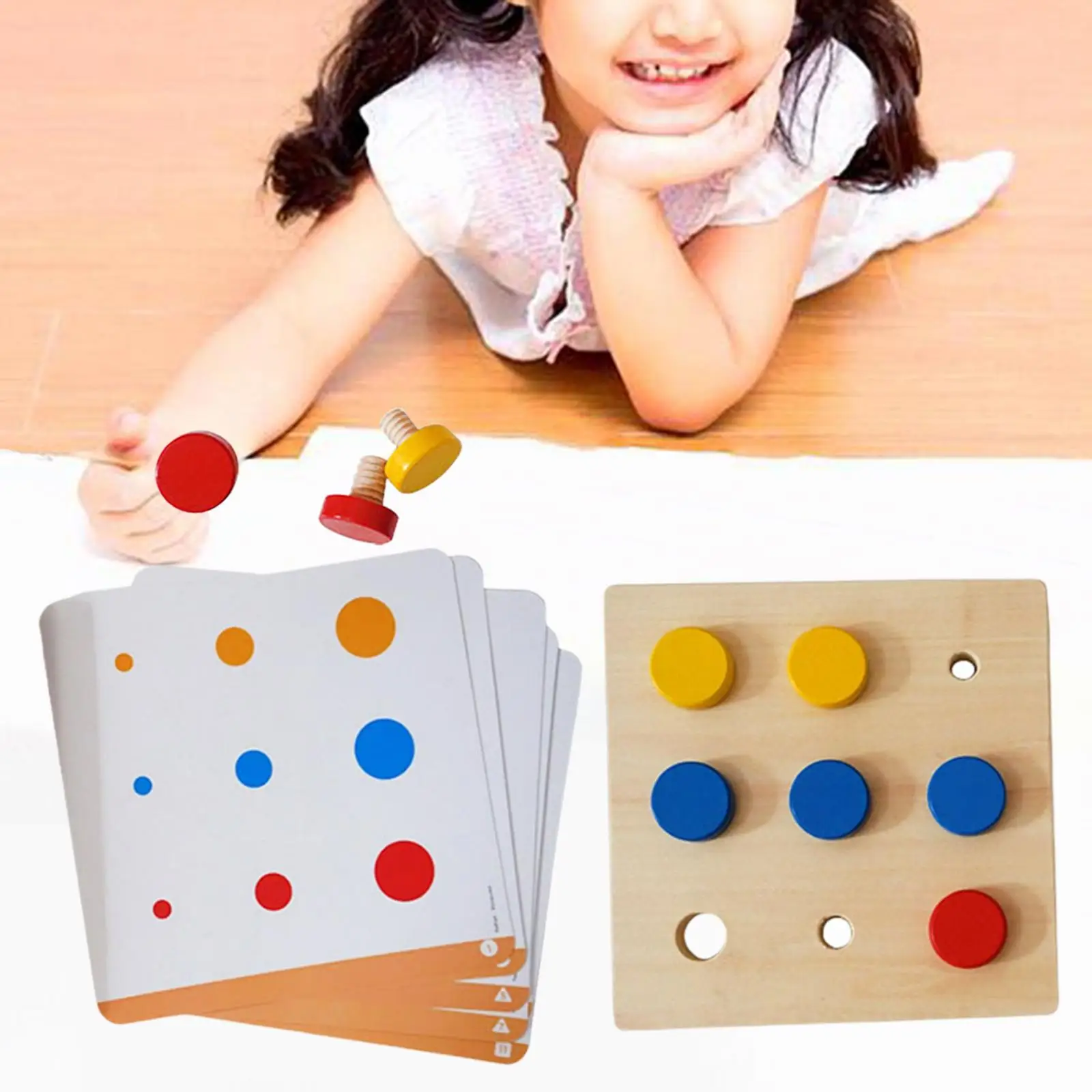 Montessori Wooden Board Game Simulation Touch Natural Training Muscle Novelty Screwing Toys Set for Boys Girls Age 3+ Childs