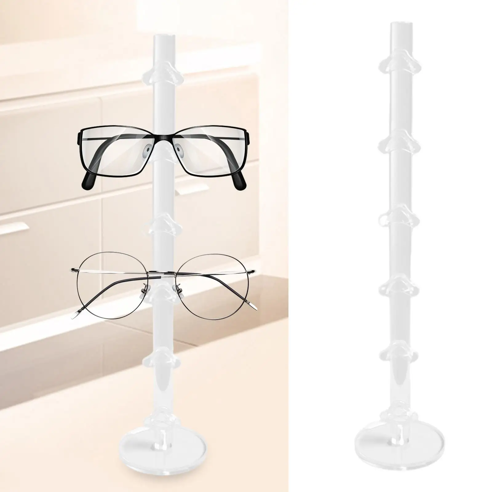 Sunglasses Rack Transparent Eyewear Display Stand Glasses Holder Eyewear Organizer for Selling Shop Tabletop Countertop Dresser