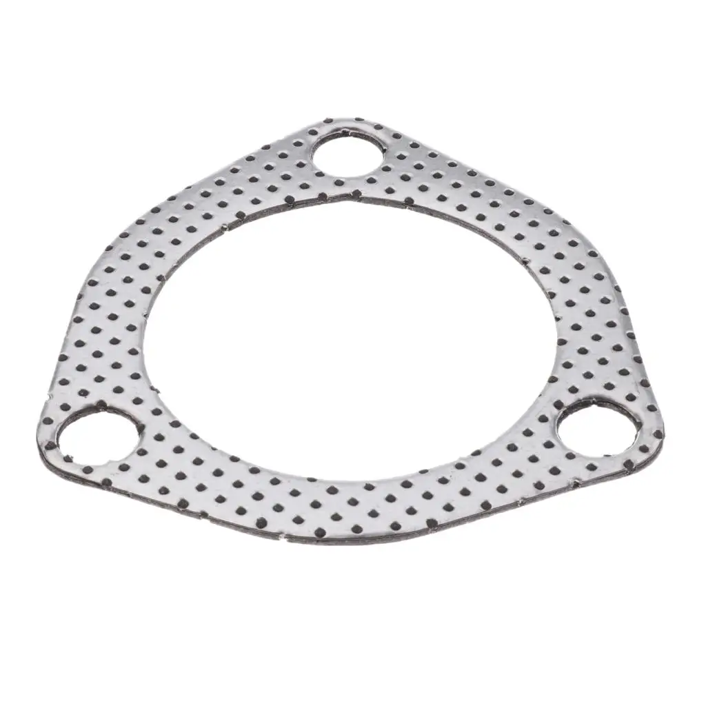 3x Car Auto Vehicle Triangle 3  High Temperature Exhaust Gasket Flange 2.5 Inch