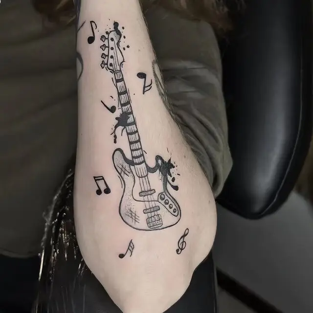 Premium Photo | Guitar tattoo design Generative AI