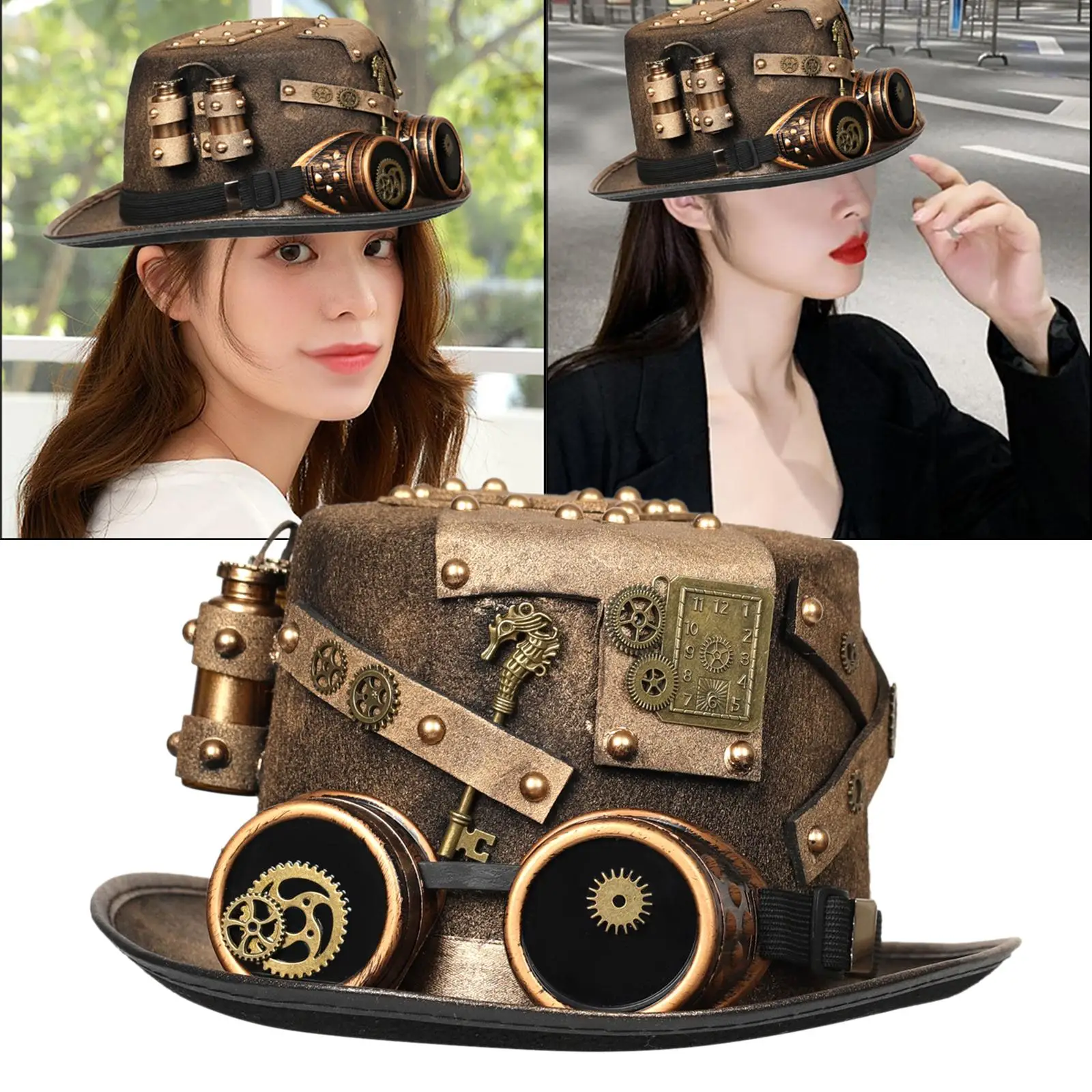 Steampunk Hats, Hats Dance Hat Head Wear Costume Accessory for Cosplay Masquerade Theme Party Fancy Dress