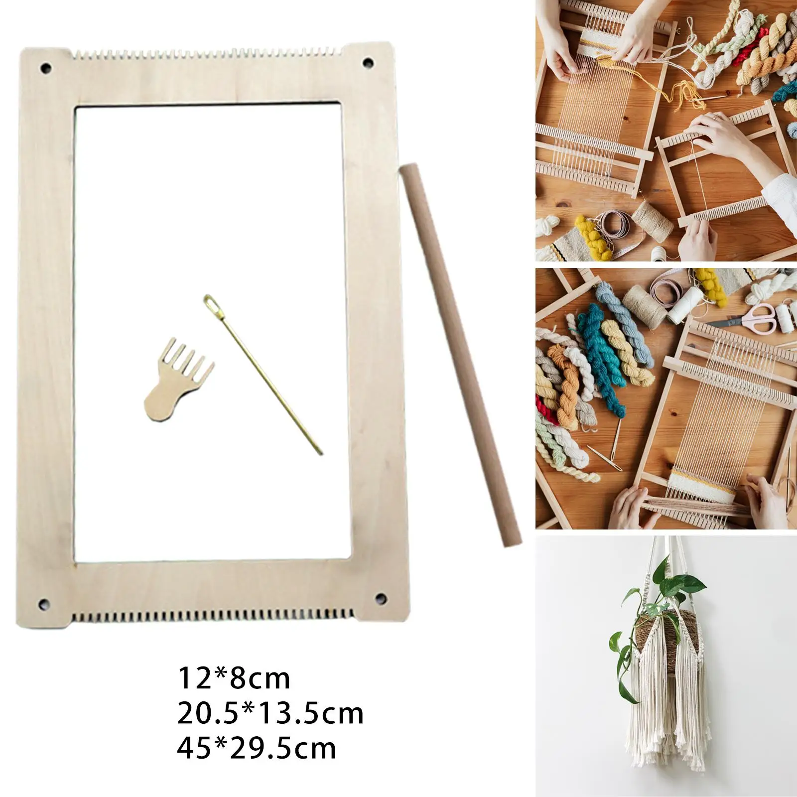 Multi Craft Wooden Weaving Looms Kit Hand Knitted Machine Handmade Knitting Loom Lap Frame for Kids Adults Rug Blanket Tapestry